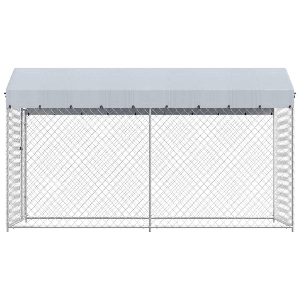 vidaXL Outdoor-Hundezwinger mit Überdachung 382x192x225 cm