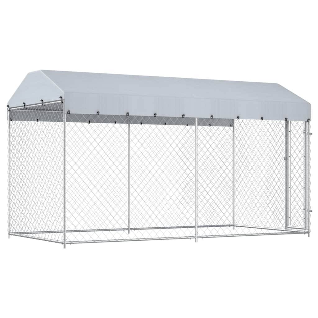 vidaXL Outdoor-Hundezwinger mit Überdachung 382x192x225 cm