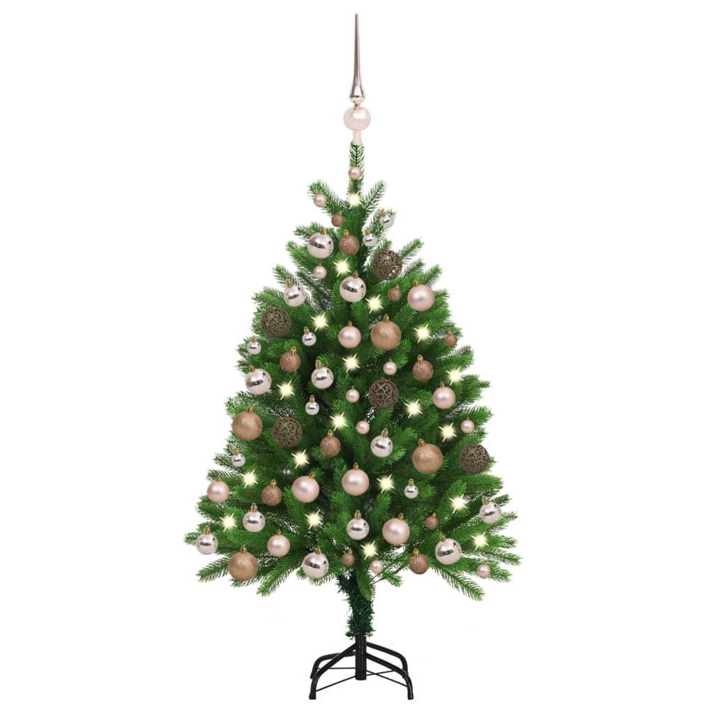 vidaXL Künstlicher Weihnachtsbaum mit Beleuchtung & Kugeln 120 cm Grün