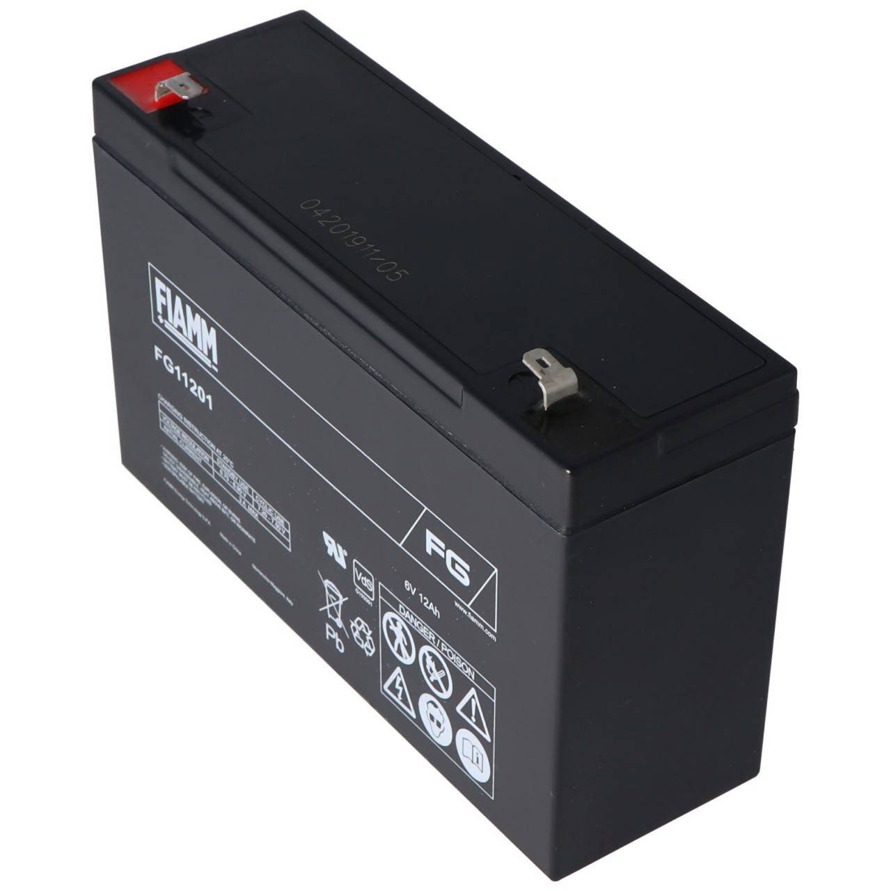 Fiamm FG11201 Blei Akku 6 Volt 12Ah