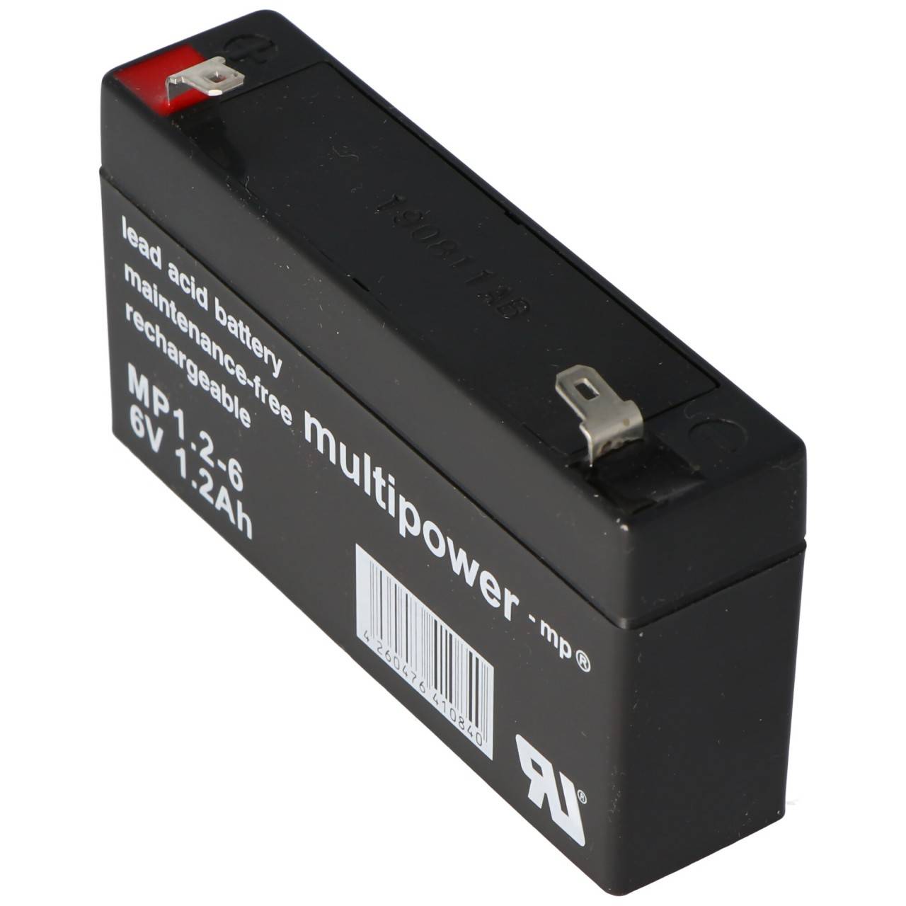 Multipower MP1.2-6 Akku PB Blei, 6 Volt 1200mAh, Anschluss 4,8