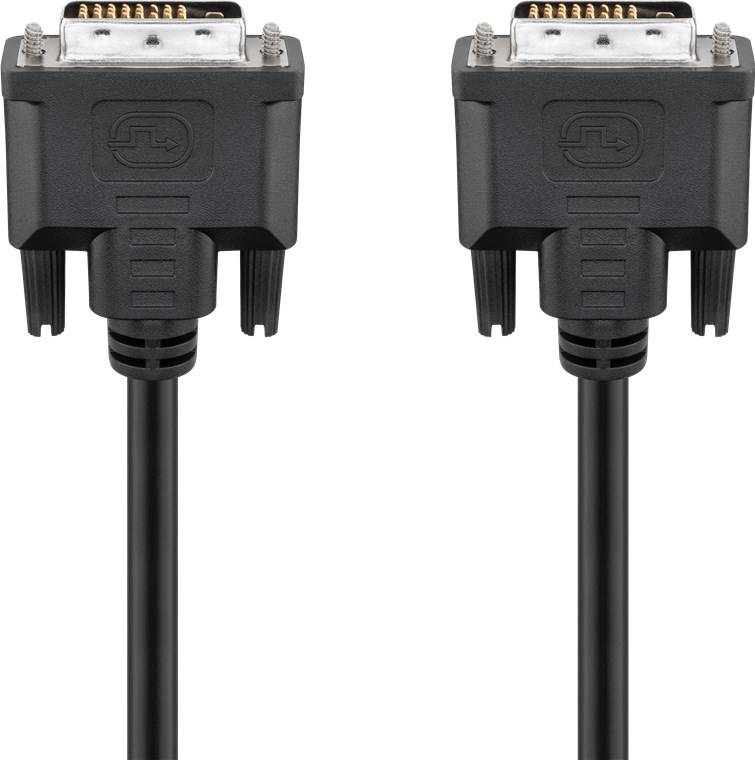 goobay DVI D FullHD Kabel Dual Link DVI D 24+1 Stecker auf DVI D 24+1 Stecker schwarz 0,5 m