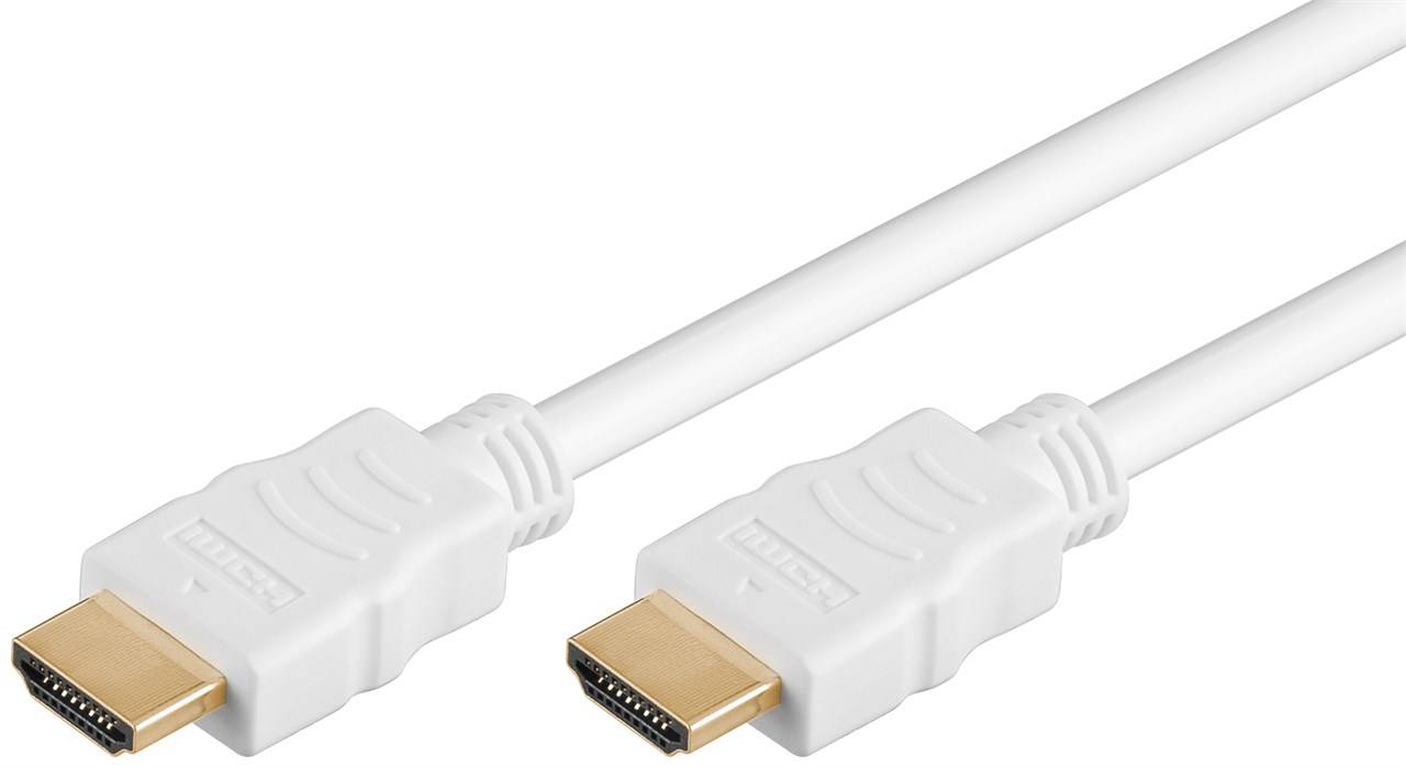 Goobay 61021 High Speed HDMI Kabel mit Ethernet / UHD 4K @ 60Hz Monitorkabel / 18 Gbits CCS Anschlusskabel / Weiß / 3m