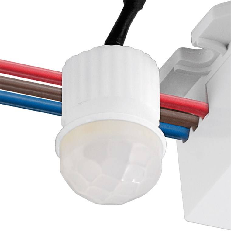 Goobay 96006 Mini Infrarot Bewegungsmelder mit 360° PIR-Sensor für LED Deckenleuchte innen Unterputz Melder, 6 m, Weiß
