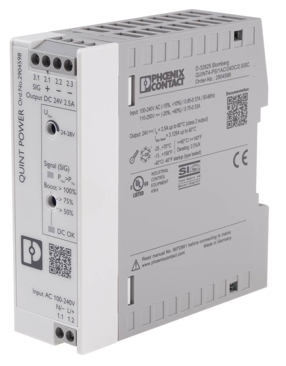 Phoenix Contact QUINT4-PS/1AC/24DC/2.5/SC Hutschienen-Netzteil (DIN-Rail) 2.5 A 60 W Inhalt 1 St.