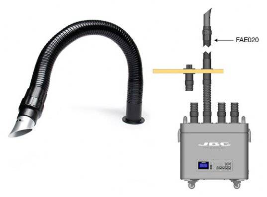 Absaugarm, flexibel, mit Düse für FAE2-5B, Ø 50 mm, 940 mm