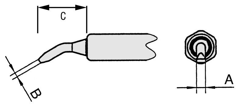 Lötspitze NT-AX, Meißelform gebogen 30°, 1, 6 x 0, 8 mm