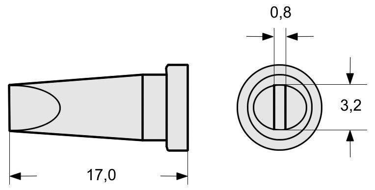 LTR-C Lötspitze Meißelform 3,2 x 0,8 mm