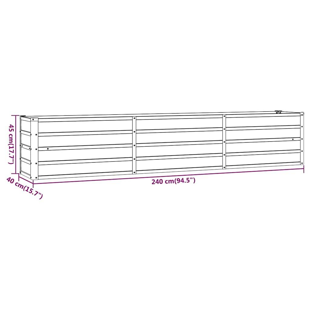 vidaXL Hochbeet Rostig 240x40x45 cm Cortenstahl