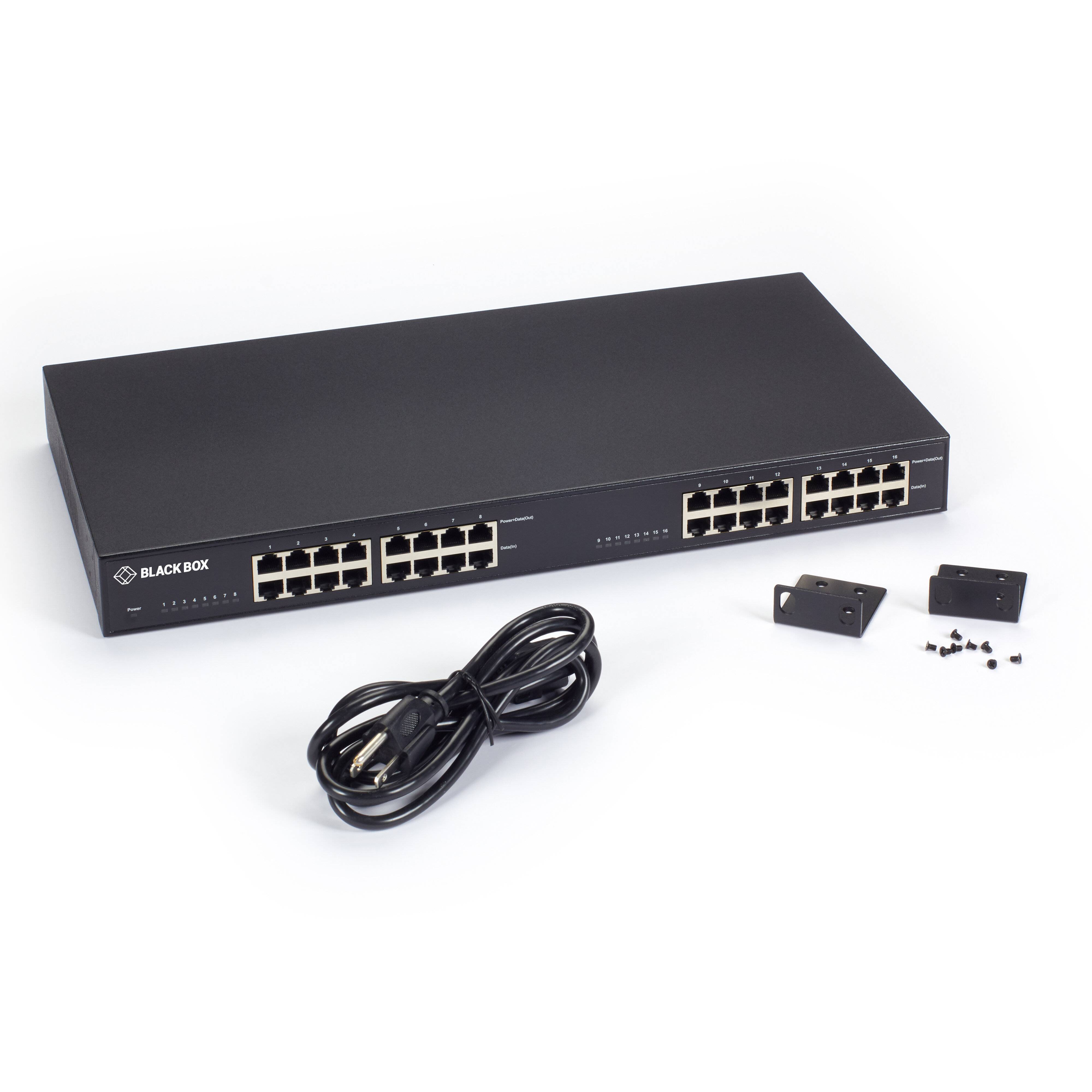 PoE Gigabit Ethernet-Injektor – 802.3at - 16 Ports, Ohne Verwaltung