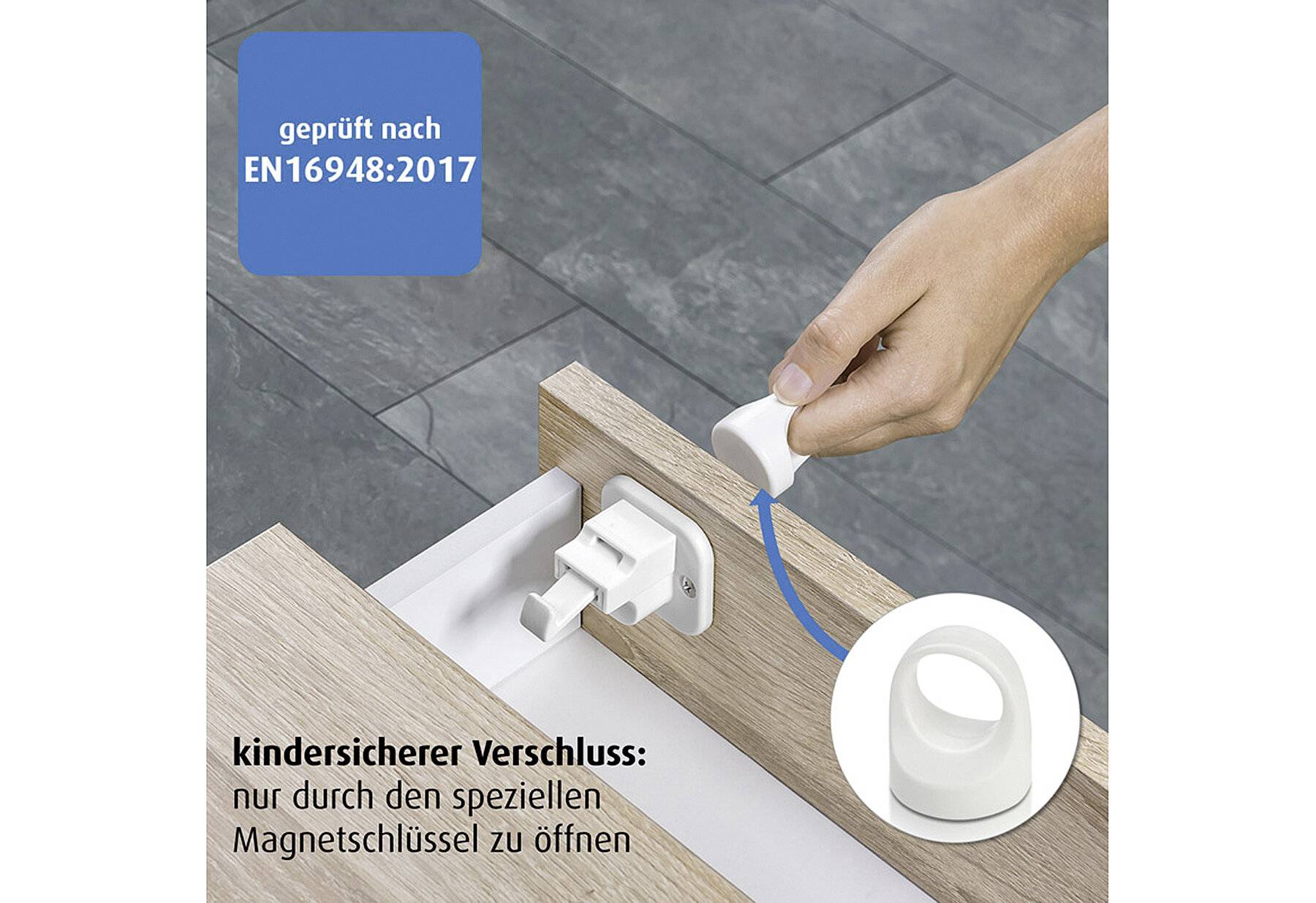 Reer Magnetschloss, 1 Stück, Schrank-Sicherung und Schubladen-Sicherung, vom Schwäbischen