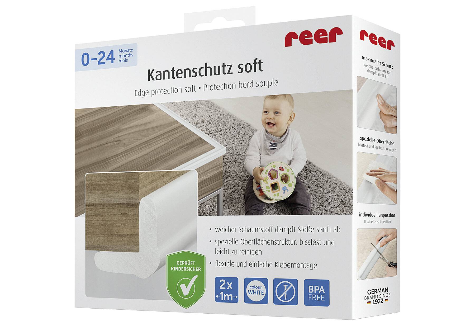 Reer Kantenschutz Soft, 2x 1 Meter, bissfest, schadstoffgeprüft,