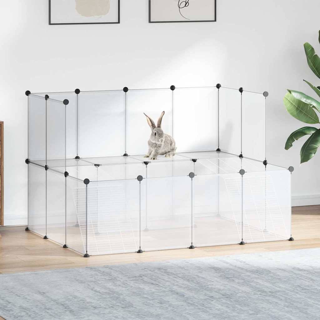 vidaXL Kleintierkäfig Transparent 143x107x93 cm PP und Stahl