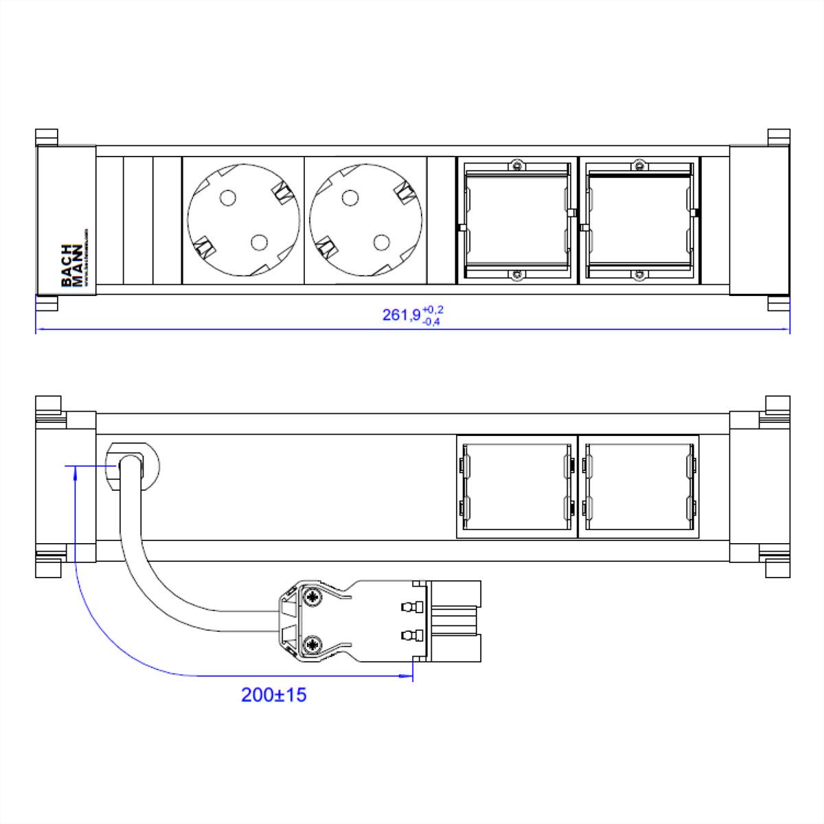 Bachmann POWER FRAME - Steckdosenleiste - Eingabe, Eingang GST18i3