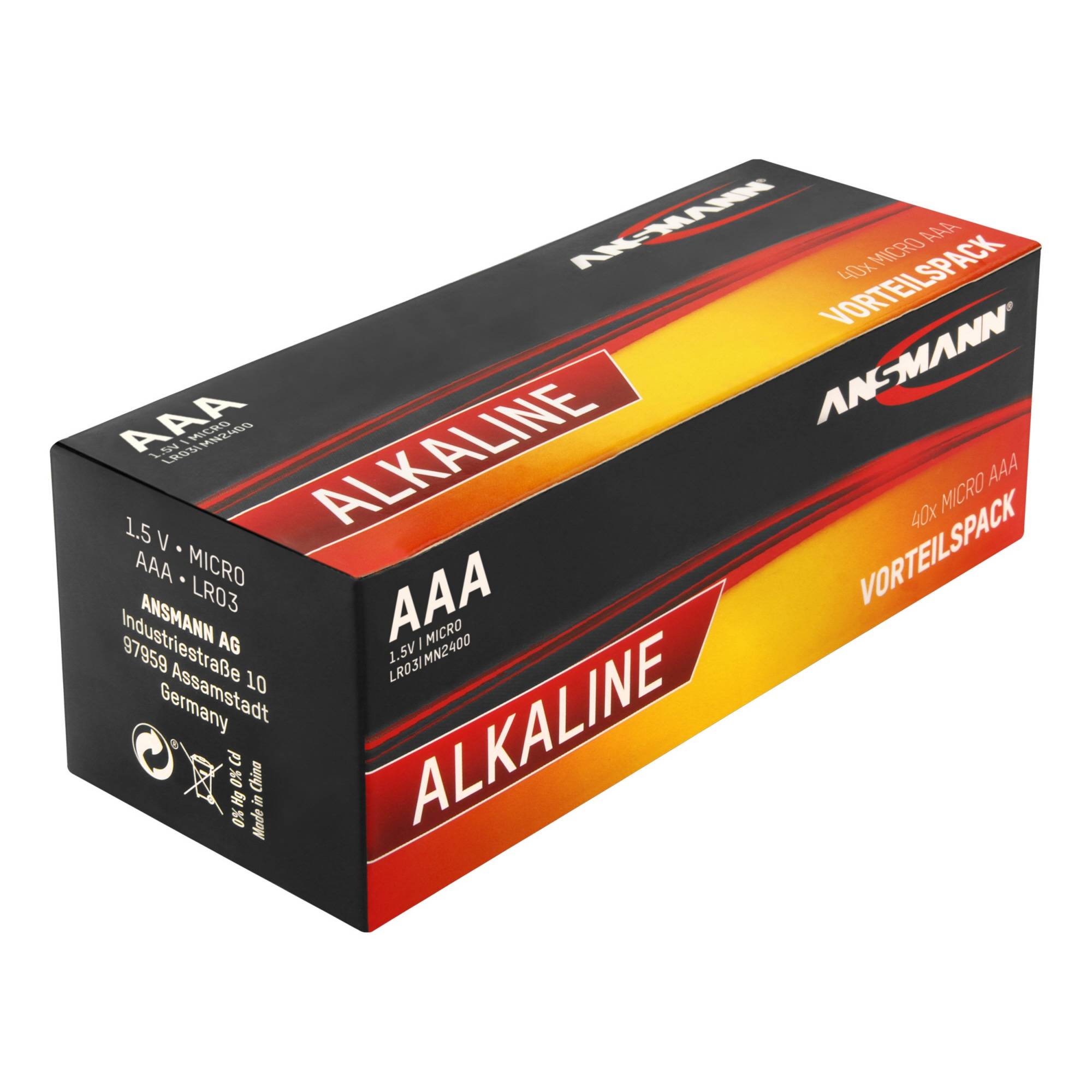 ANSMANN Alkaline Batterie Micro AAA / LR03 40 Stück