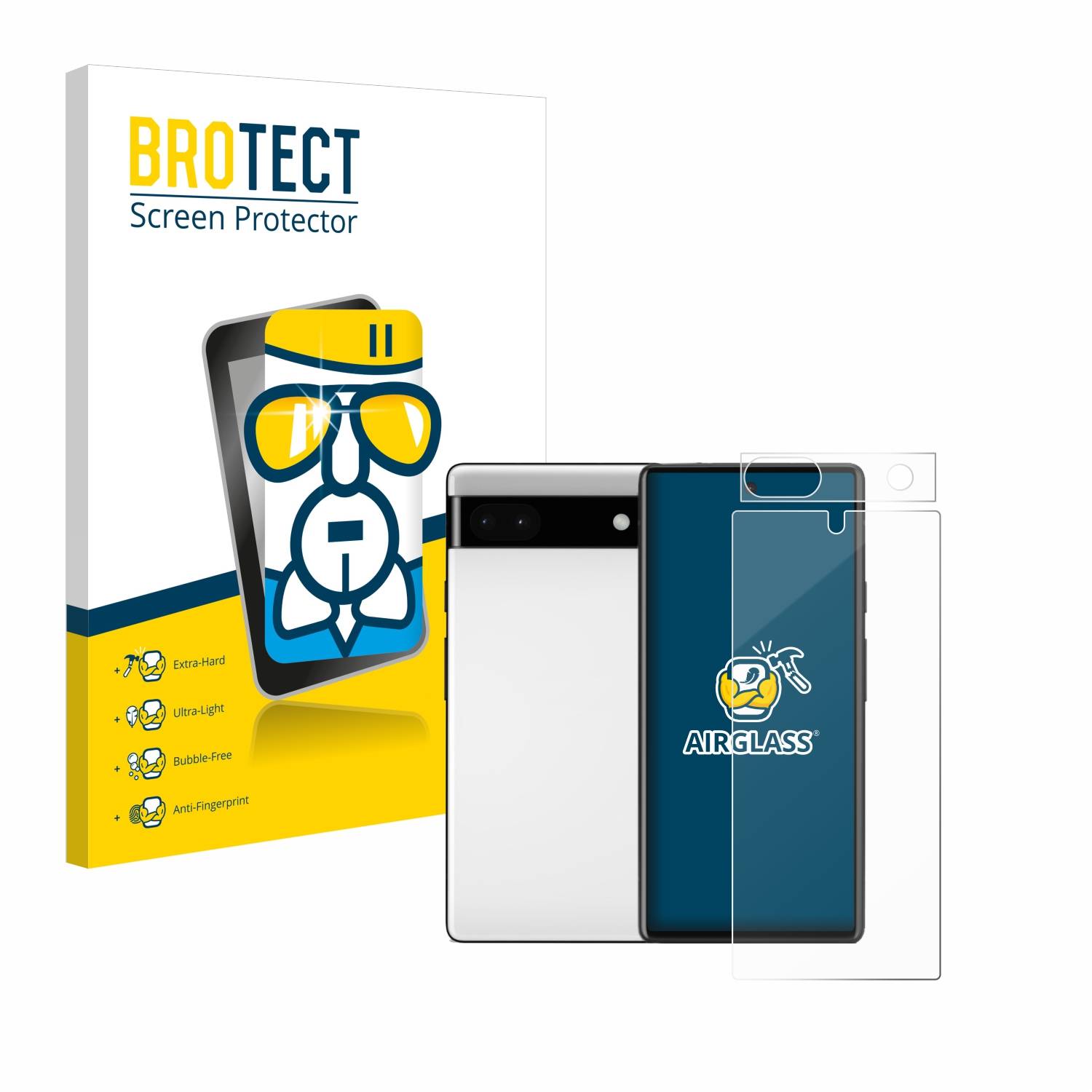 BROTECT AirGlass Glas Schutz-Folie für Google Pixel 6a (Display+Kamera) - Schutzglas