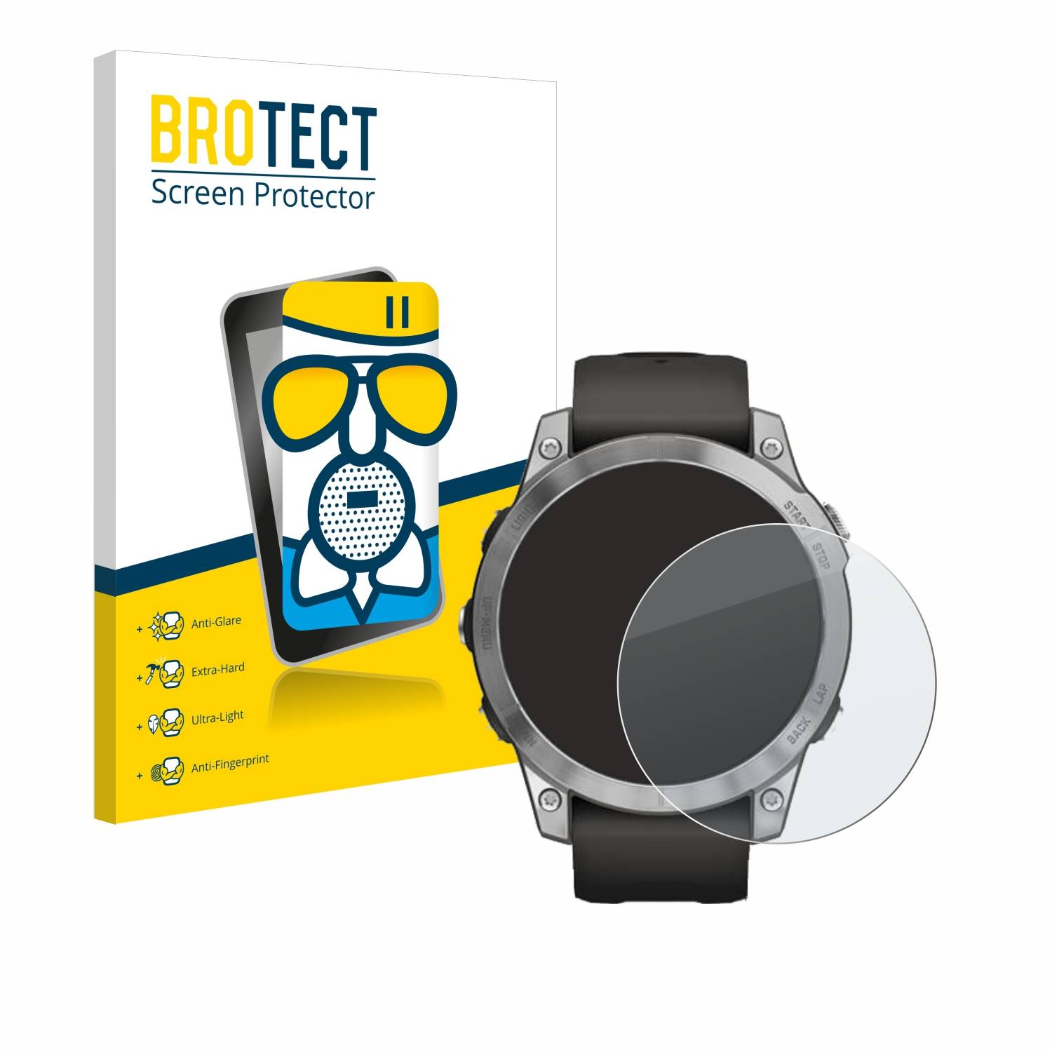 BROTECT AirGlass Matt Glas Panzer Folie für Garmin Fenix 7 (47 mm)