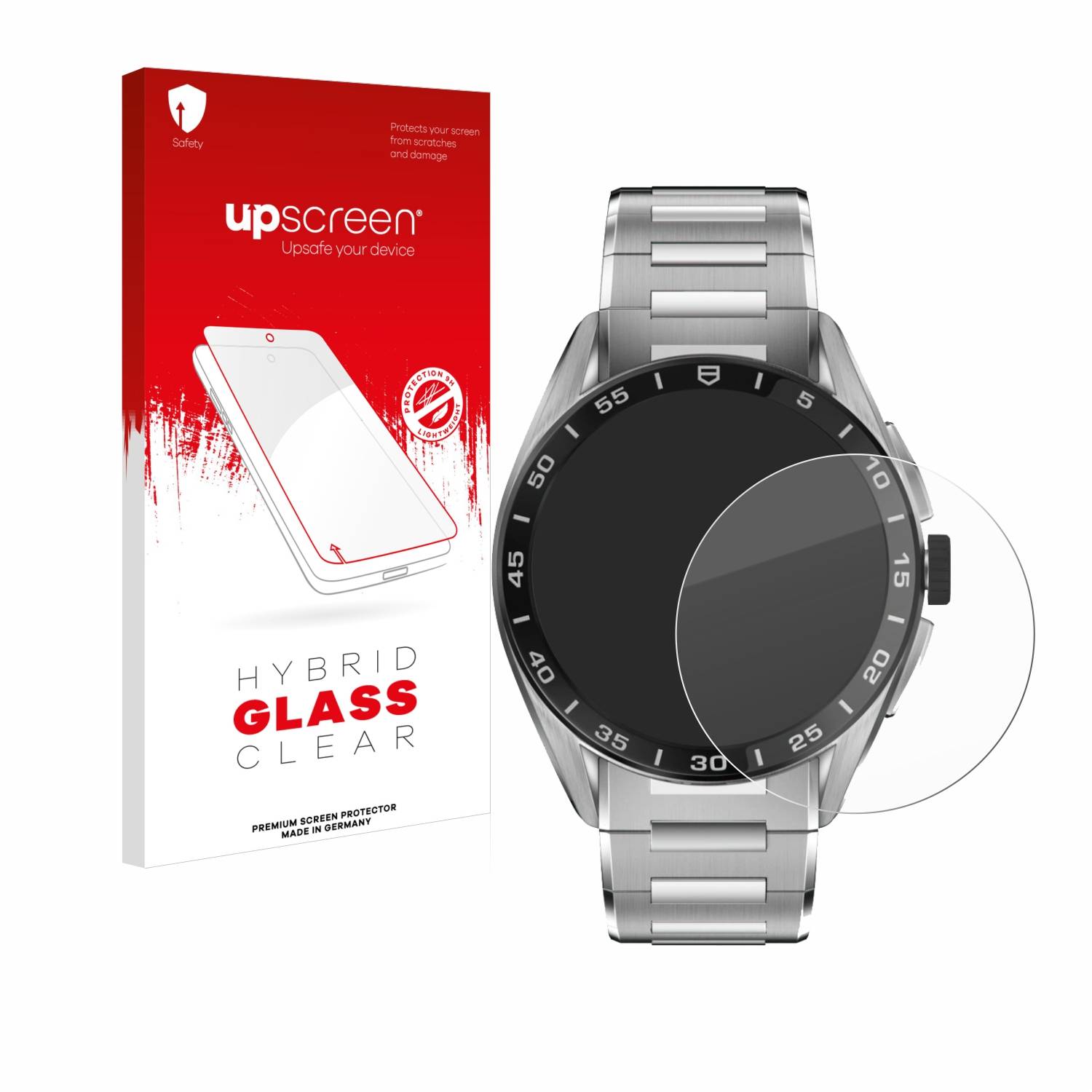 upscreen Hybrid Glas Panzer-Folie für TAG Heuer Connected Calibre E4 (45 mm)