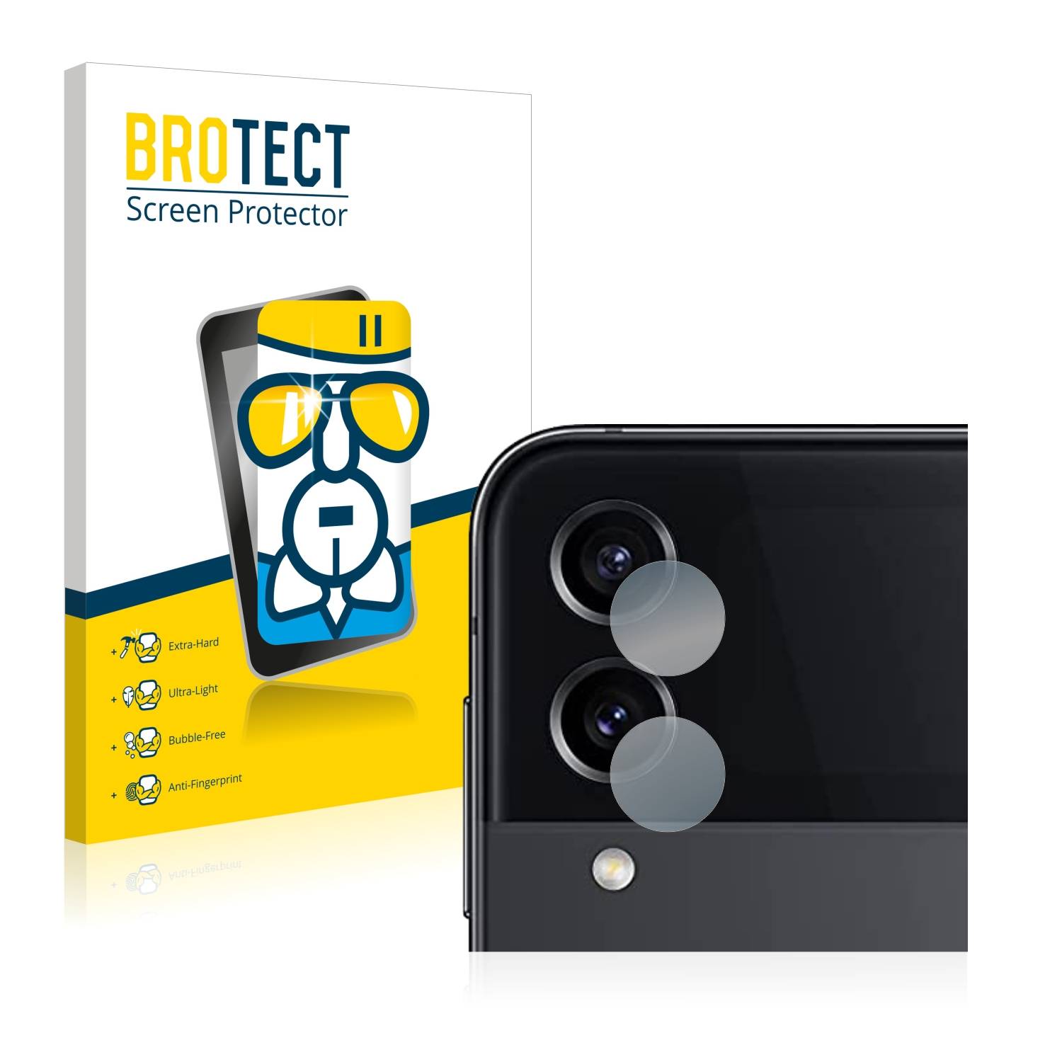 BROTECT AirGlass Glas Panzer-Folie für Samsung Galaxy Z Flip 4 (NUR Kameraschutz) - Schutzglas