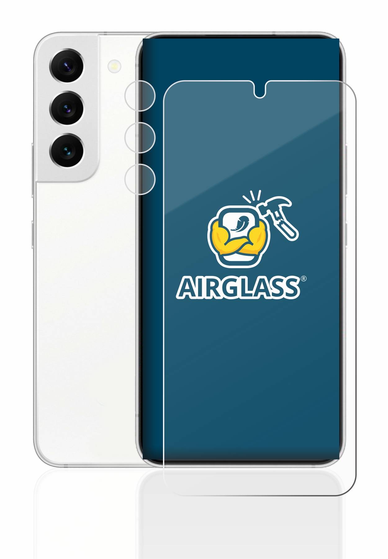 BROTECT AirGlass Glas Schutz-Folie für Samsung Galaxy S22 5G (Display+Kamera) - Schutzglas