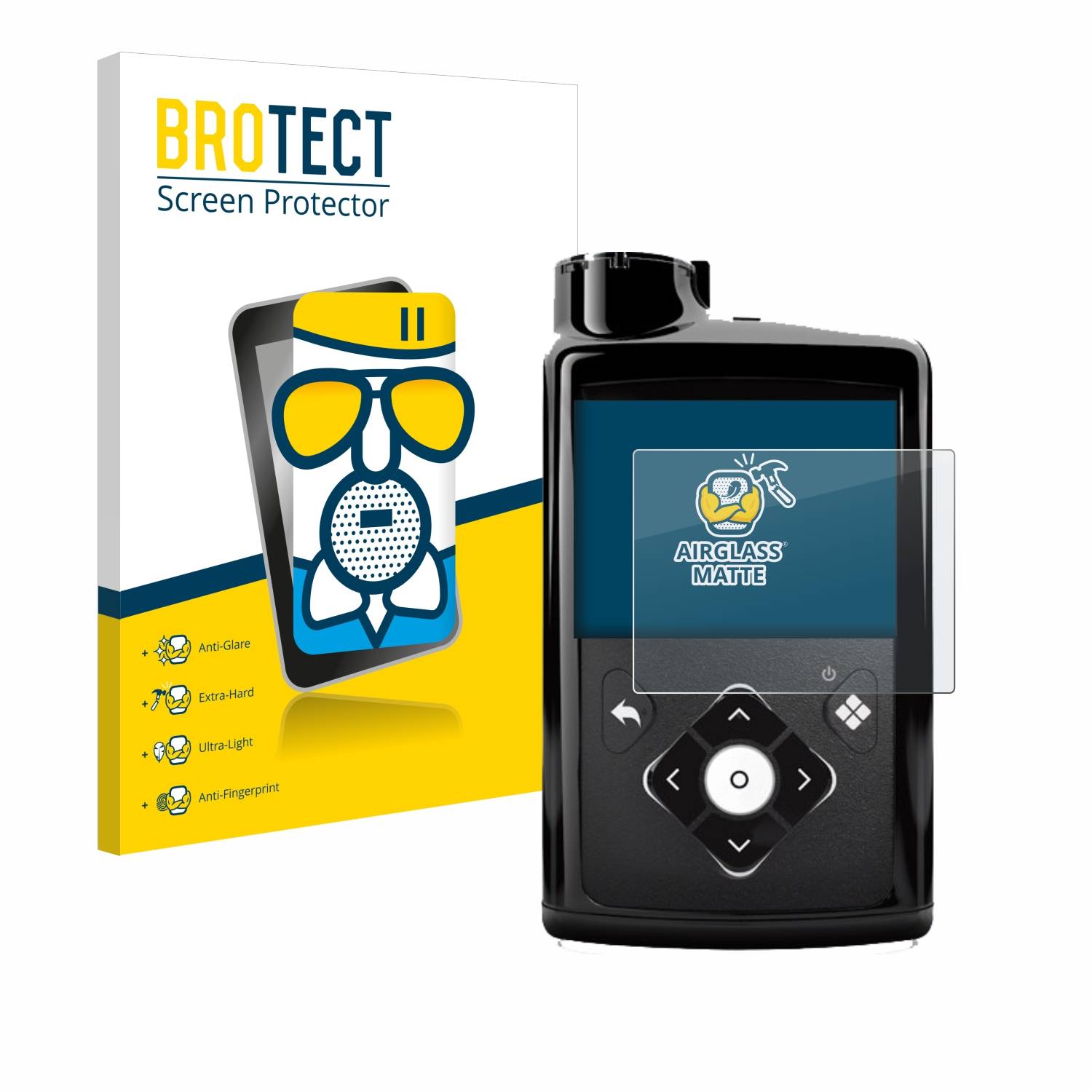 BROTECT AirGlass Flexible Schutz Glas Folie für Medtronic Minimed 780G Matt Entspiegelt