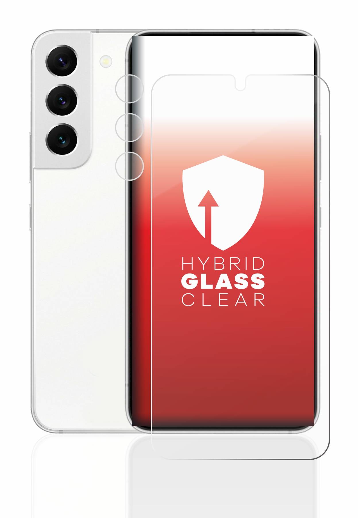 upscreen Hybrid Glas Schutz-Folie für Samsung Galaxy S22 5G (Display+Kamera)