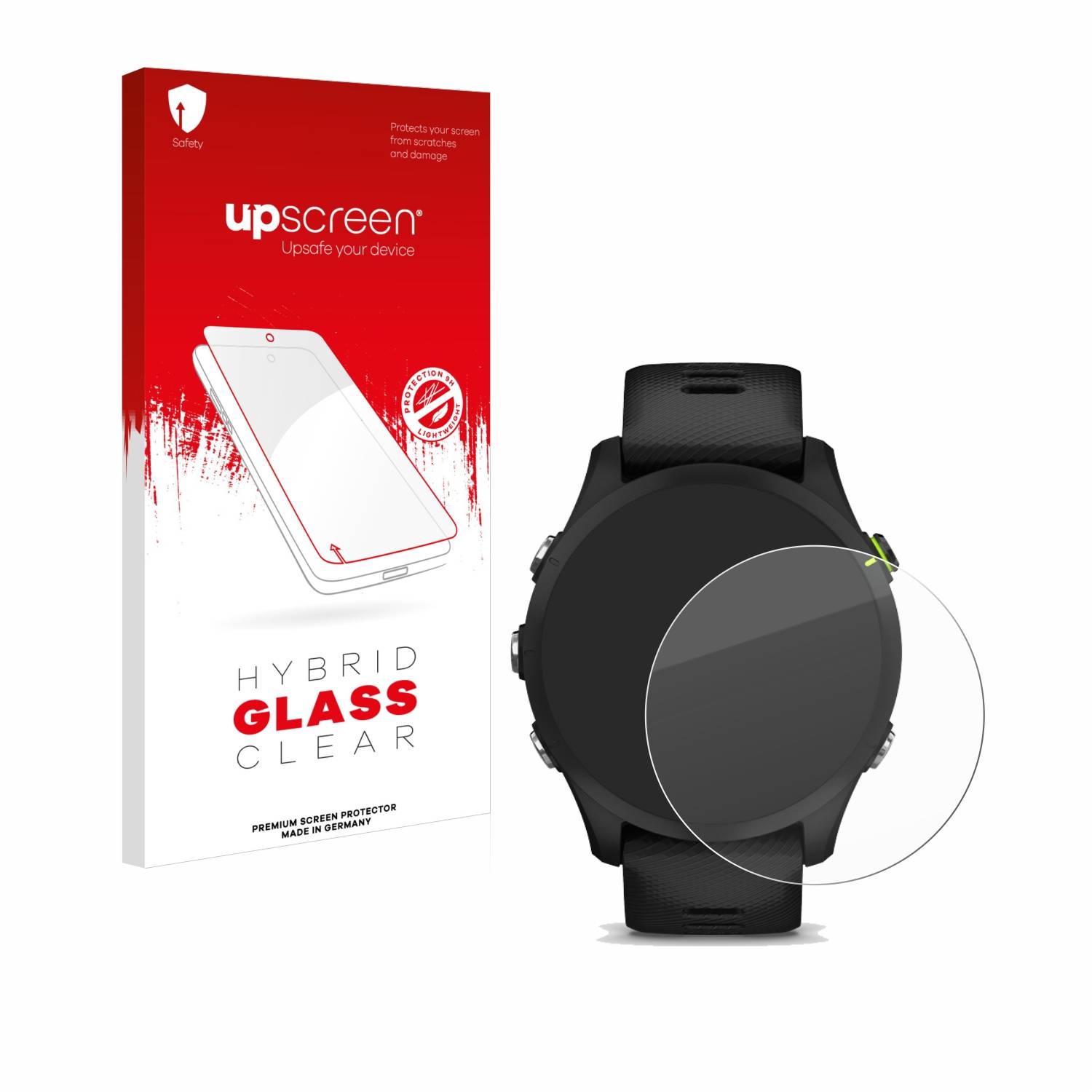 upscreen Hybrid Glas Schutz-Folie für Garmin Forerunner 255 Music
