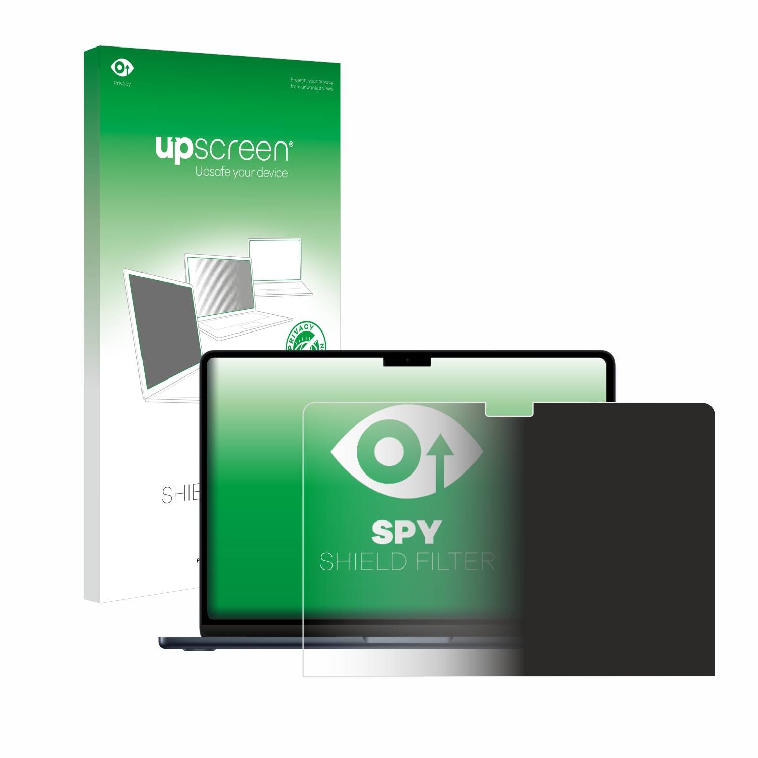 upscreen Blickschutzfilter für Apple MacBook Air 13" M2 2022 Blaulichtfilter Sichtschutz Privacy Anti Spy abnehmbar