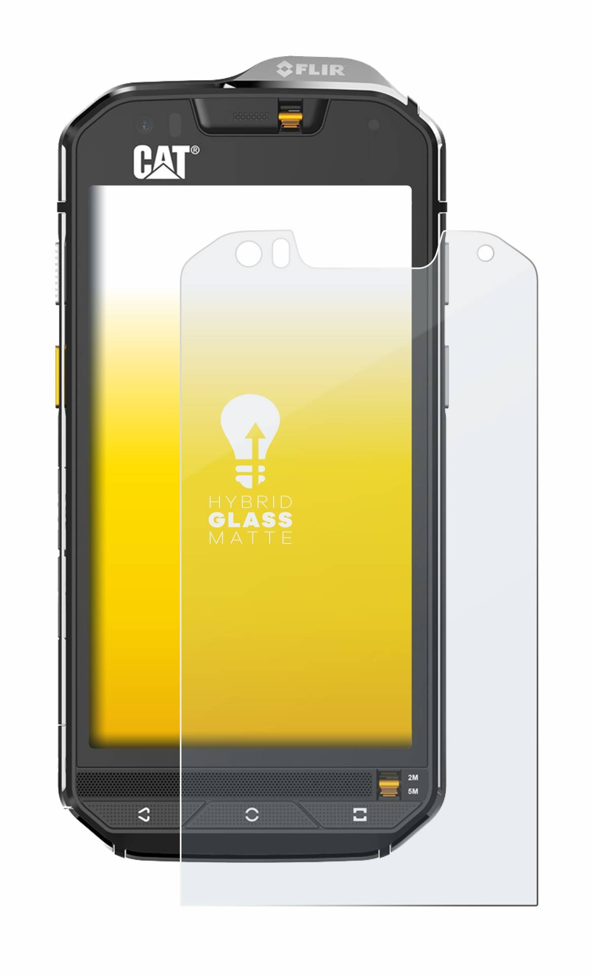 upscreen Hybrid Glas Matt Schutz-Folie für Caterpillar Cat S60