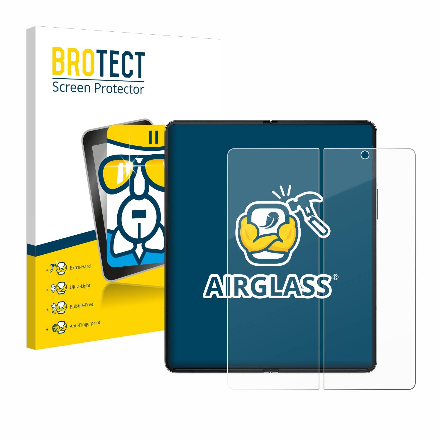 BROTECT AirGlass Glas Schutz-Folie für Samsung Galaxy Z Fold 4 (Inneres Display) - Schutzglas