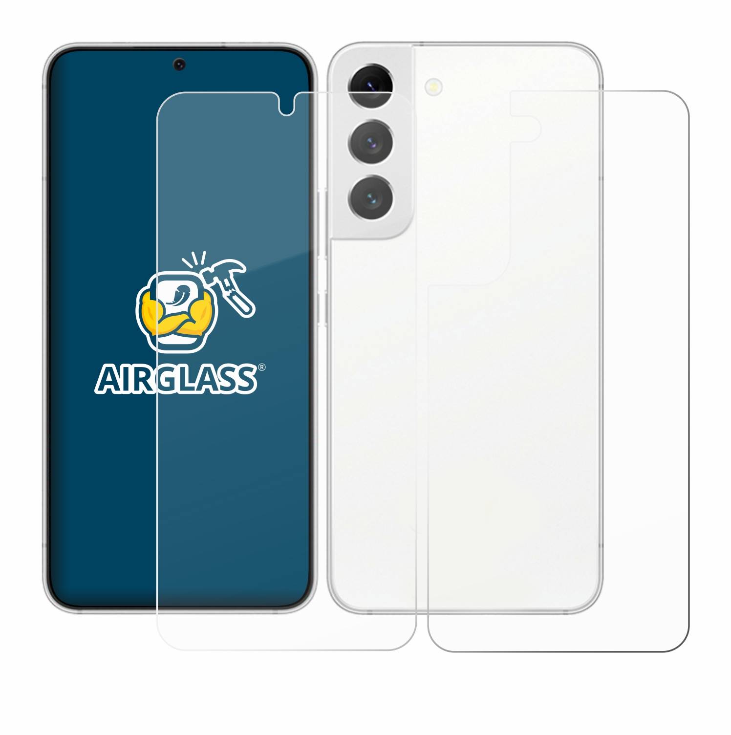 BROTECT AirGlass Glas Panzer-Folie für Samsung Galaxy S22 5G (Display+Rückseite) - Schutzglas