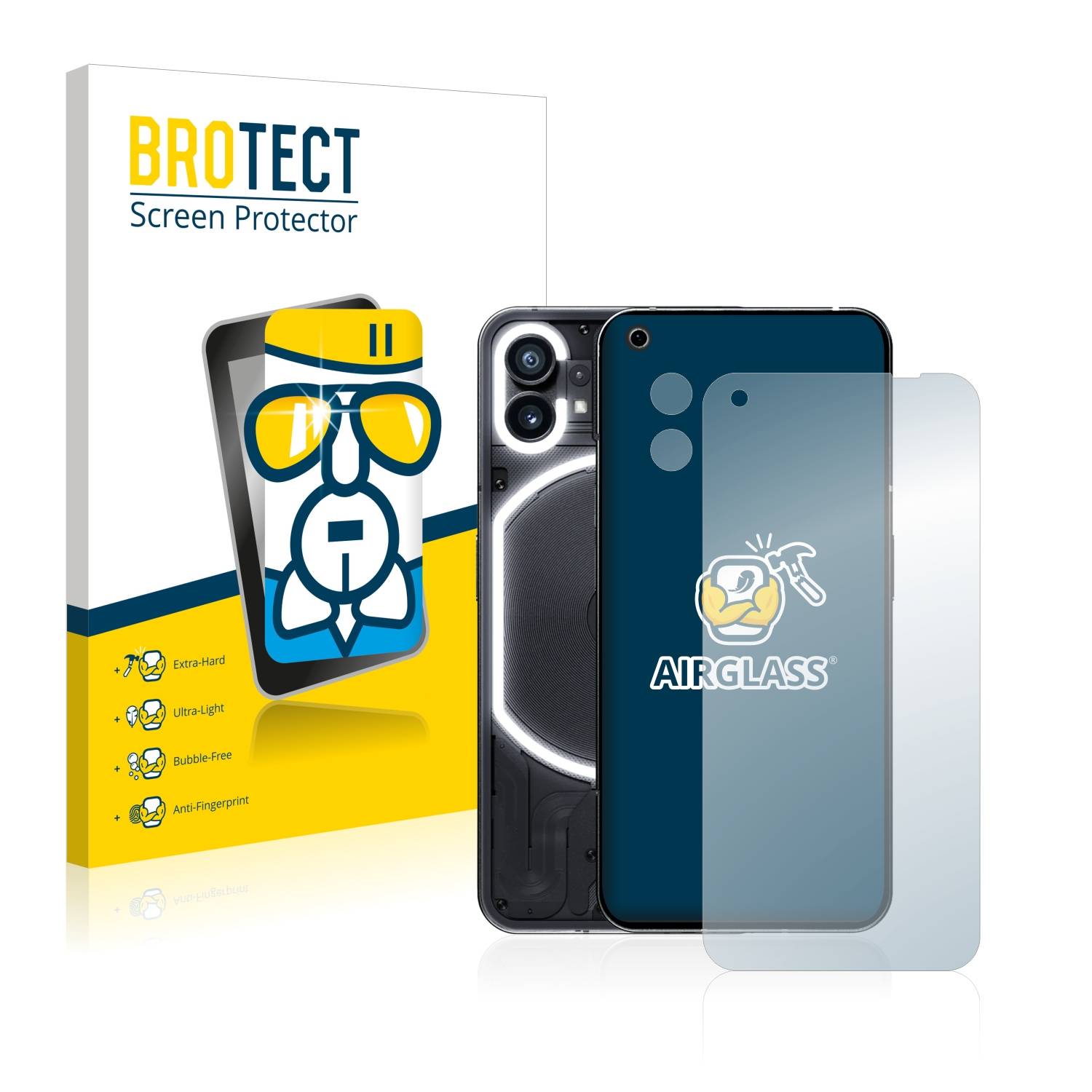 BROTECT AirGlass Flexible Schutz Glas Folie für Nothing Phone (1) (Display+Kamera) Klar Transparent