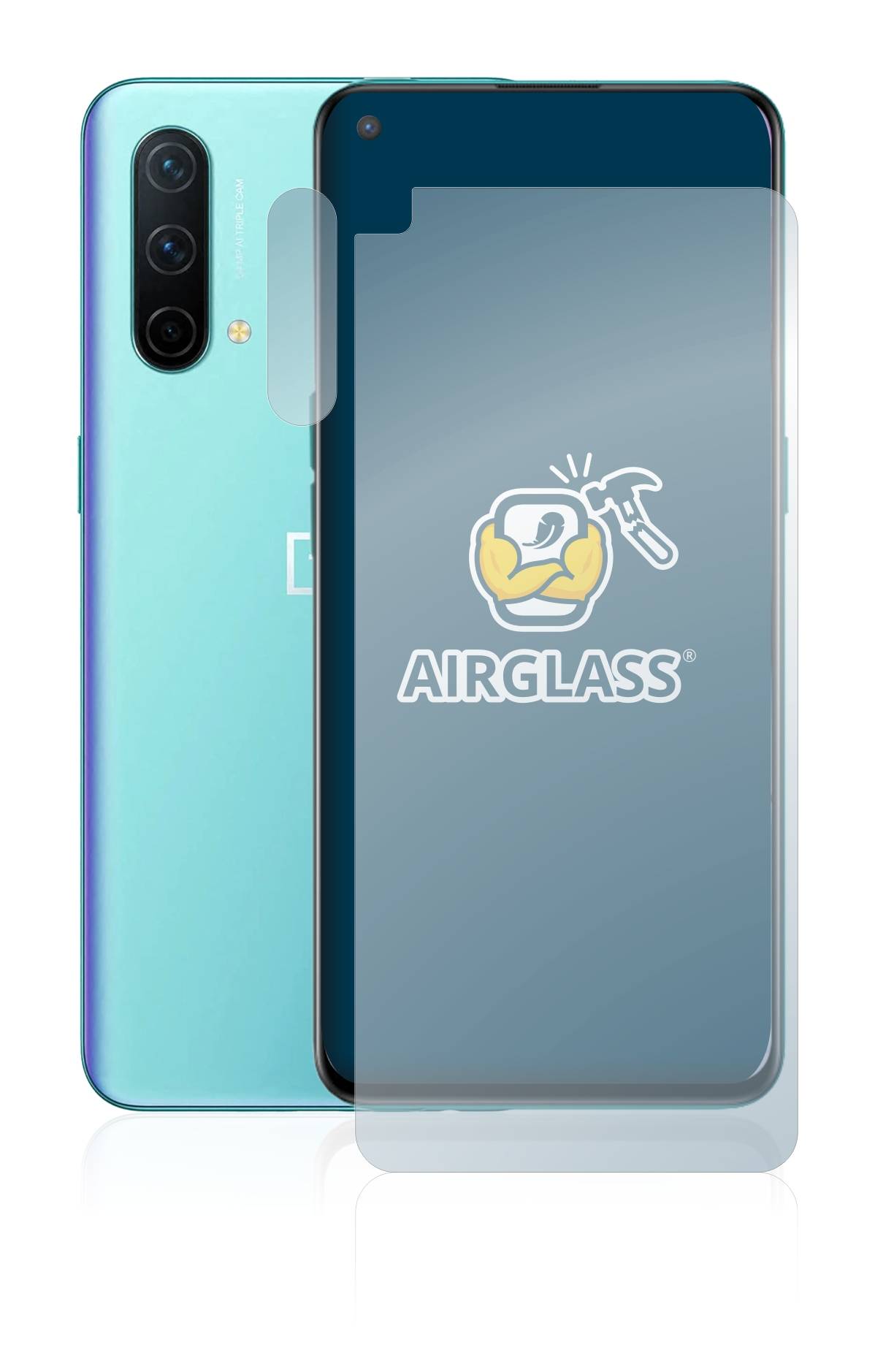 BROTECT AirGlass Glas Schutz-Folie für OnePlus Nord CE 5G (Display+Kamera) - Schutzglas
