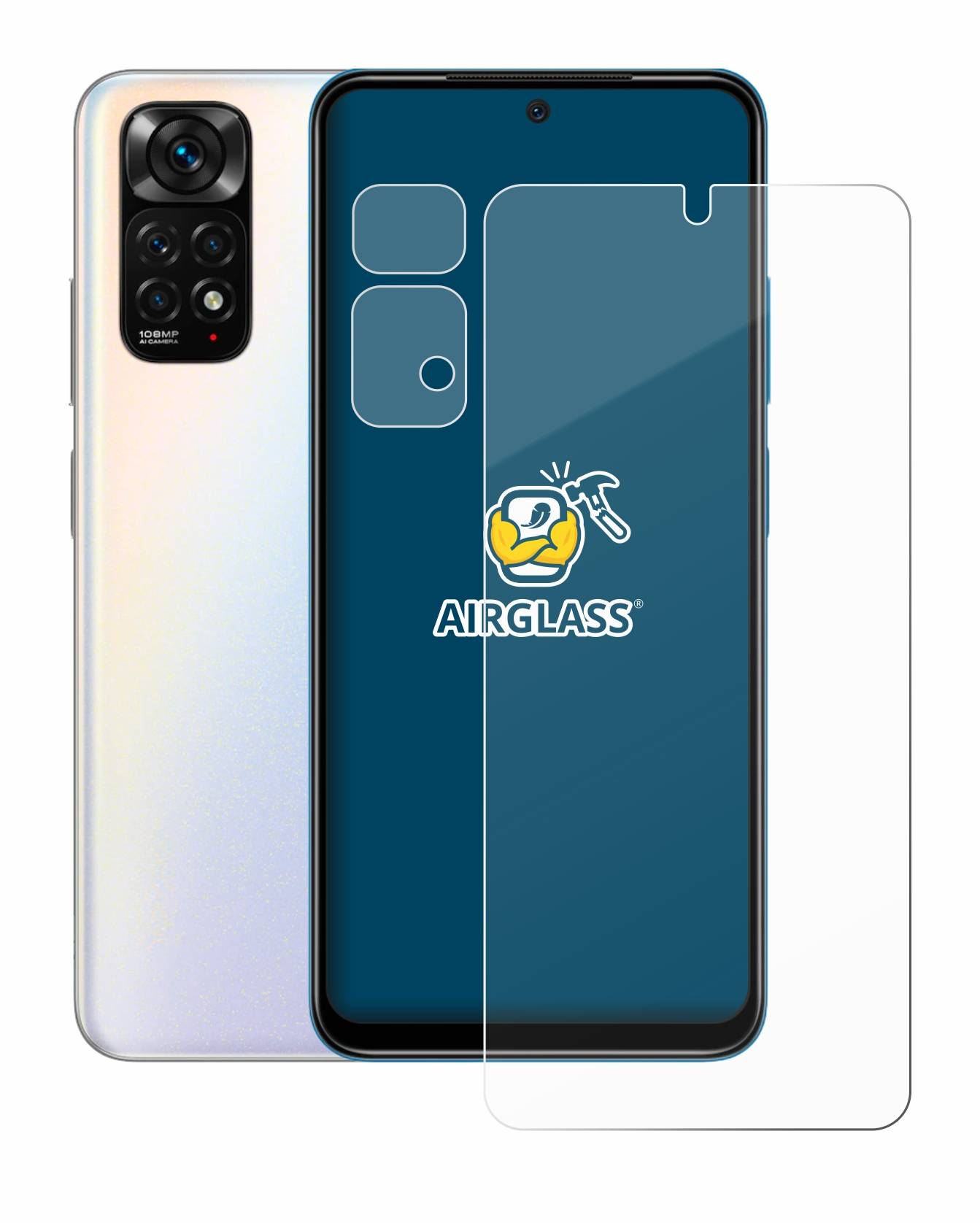BROTECT AirGlass Glas Panzer-Folie für Xiaomi Redmi Note 11S (Display+Kamera) - Schutzglas