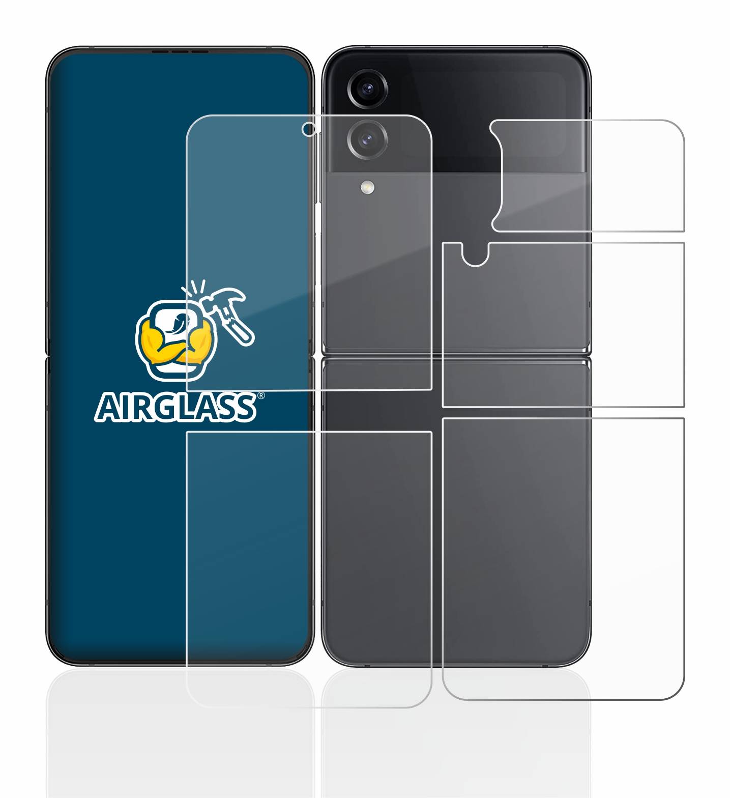 BROTECT AirGlass Glas Schutz-Folie für Samsung Galaxy Z Flip 4 (Display+Rückseite) - Schutzglas