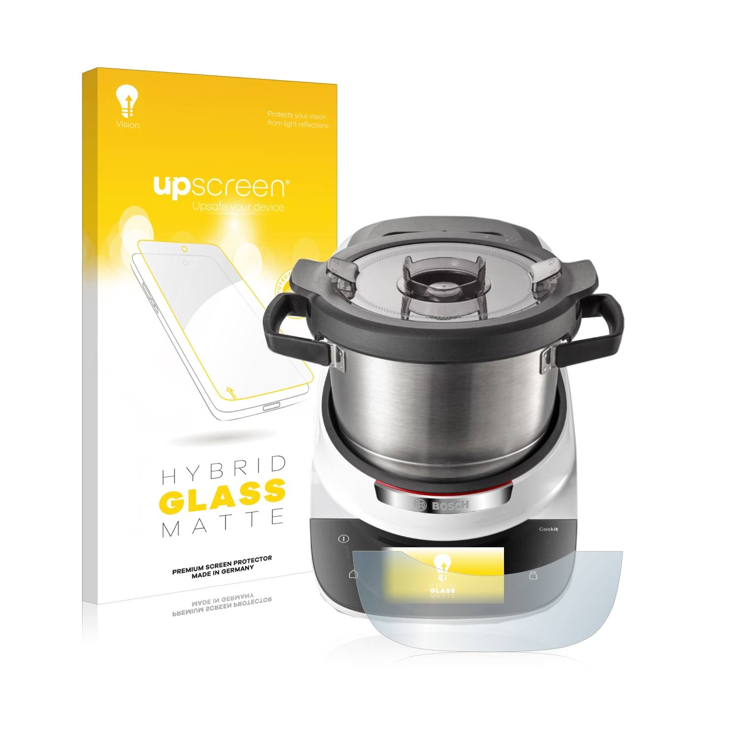 upscreen Flexible Schutz Glas Folie für Bosch Cookit Schutzglas 9H Hybridglas Matt Entspiegelt
