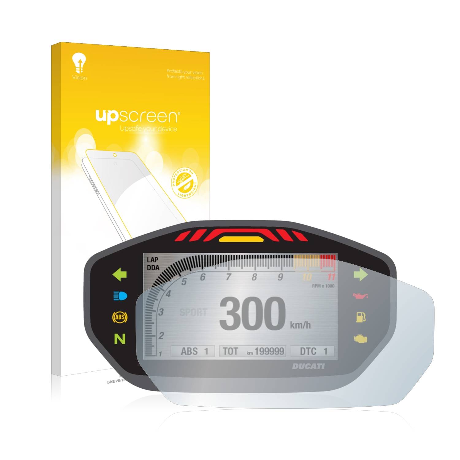 upscreen Hybrid Glas Matt Schutz-Folie für Ducati Monster 1200 Colour-TFT-Display