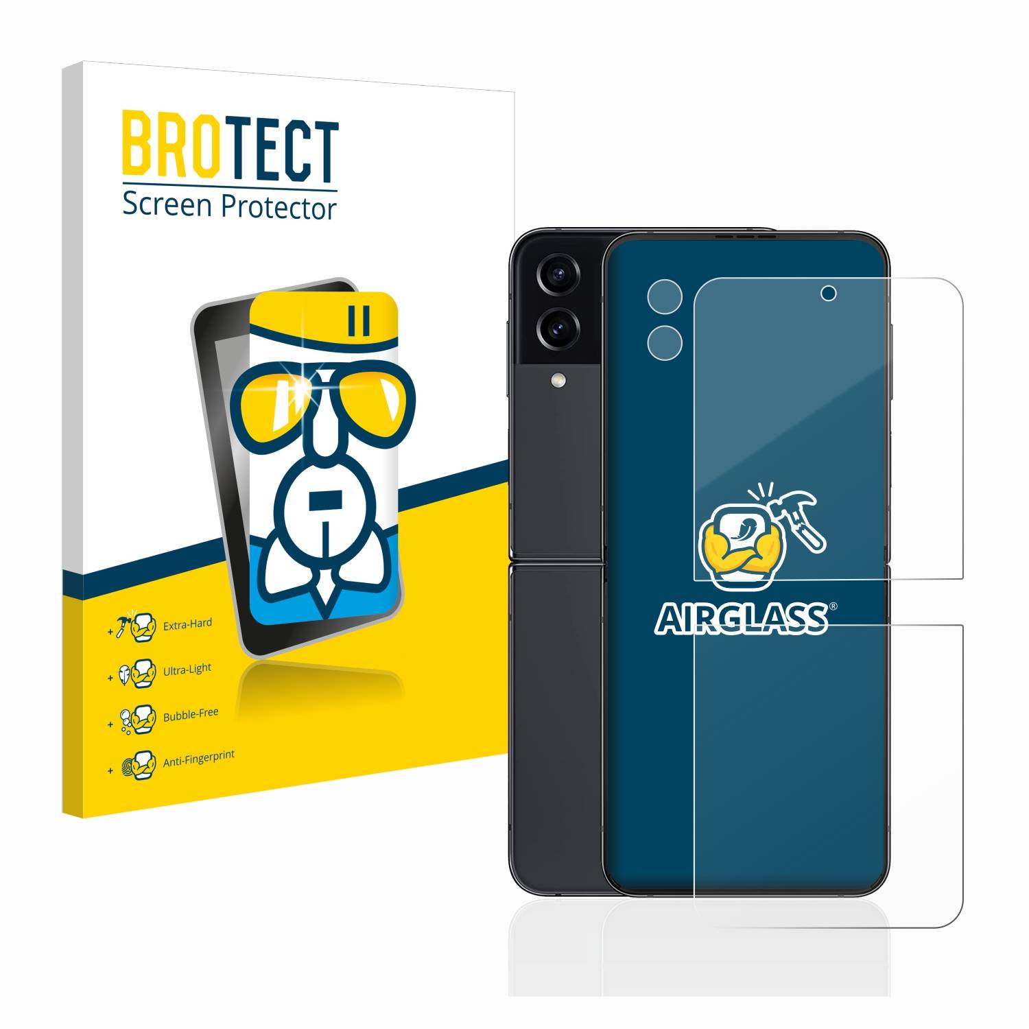 BROTECT AirGlass Glas Panzer-Folie für Samsung Galaxy Z Flip 4 (Display+Kamera) - Schutzglas