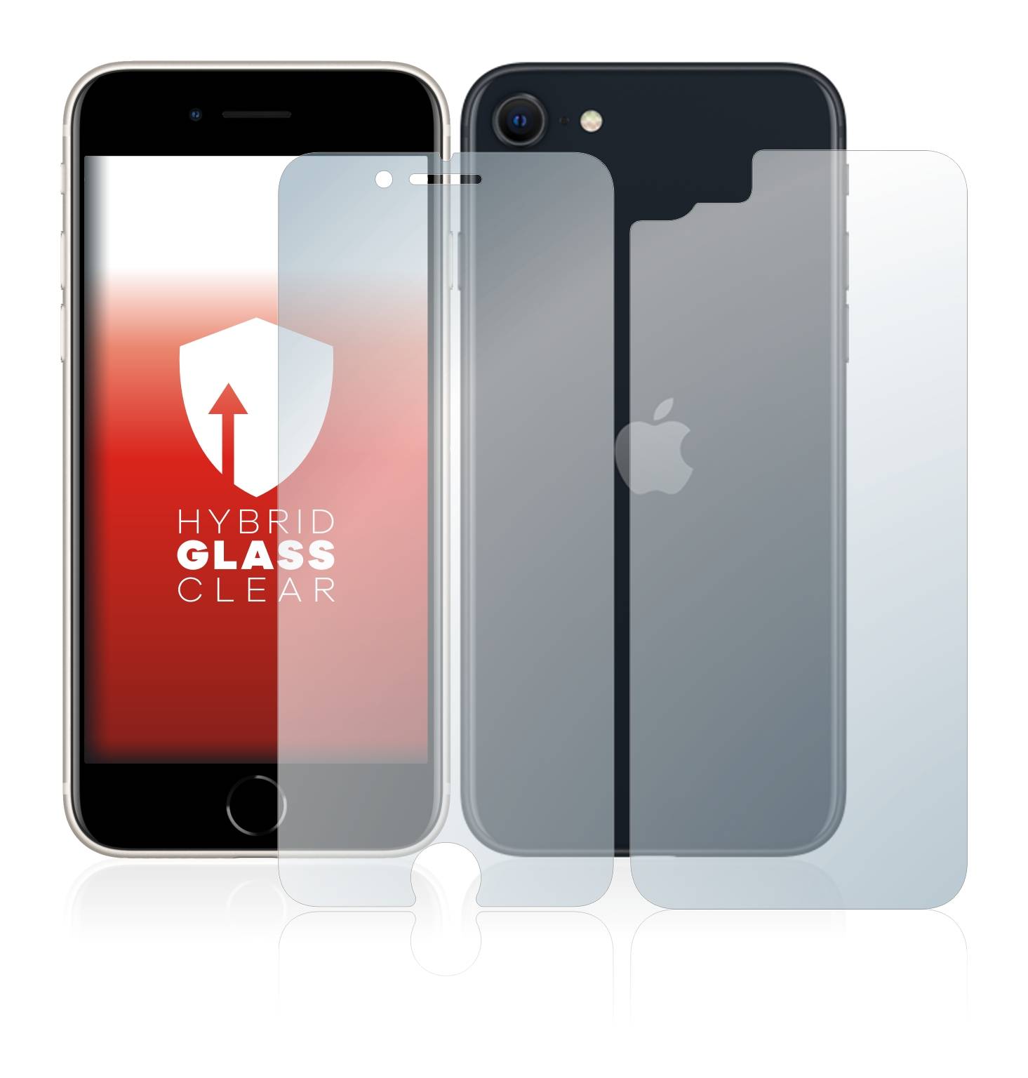 upscreen Hybrid Glas Panzer-Folie für Apple iPhone SE 3 2022 (Display+Rückseite)