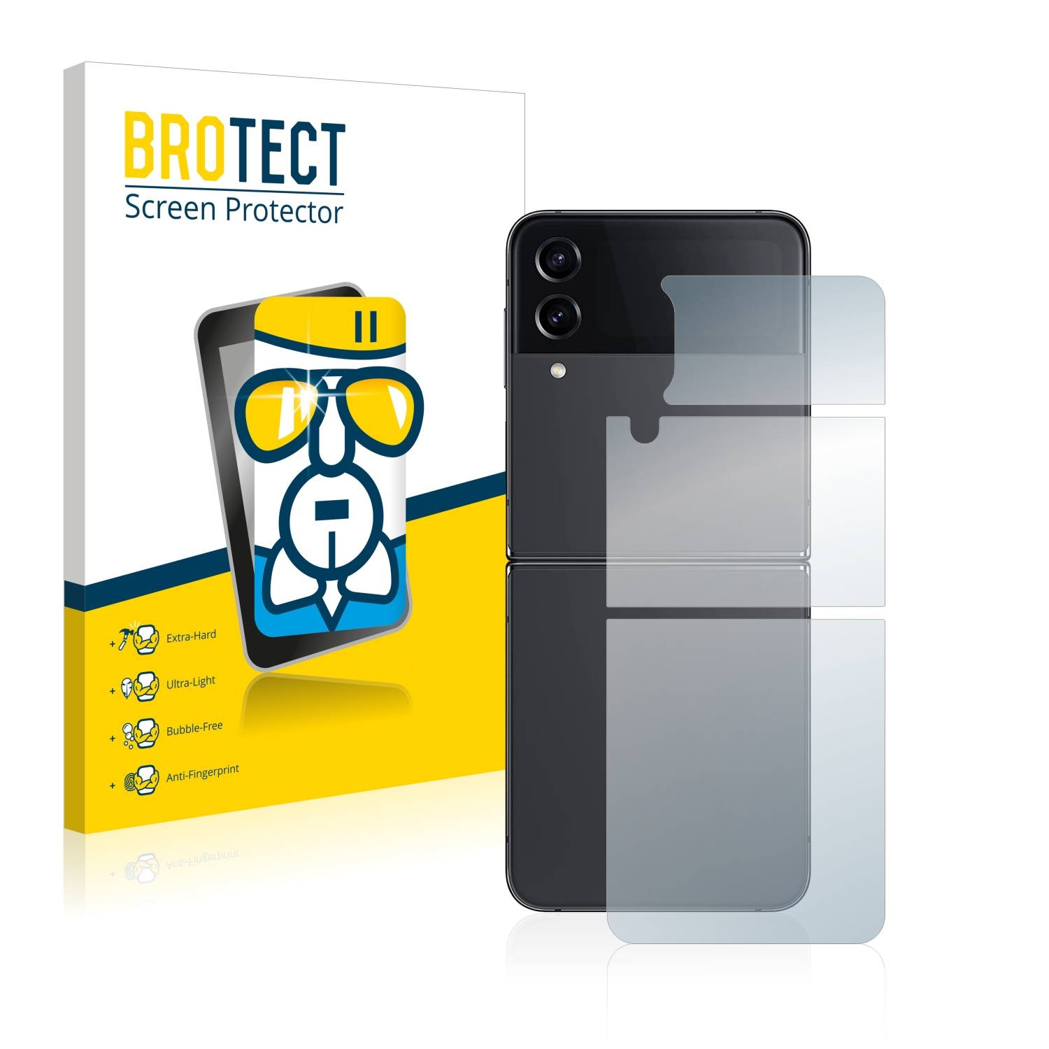 BROTECT AirGlass Glas Schutz-Folie für Samsung Galaxy Z Flip 4 (Rückseite) - Schutzglas
