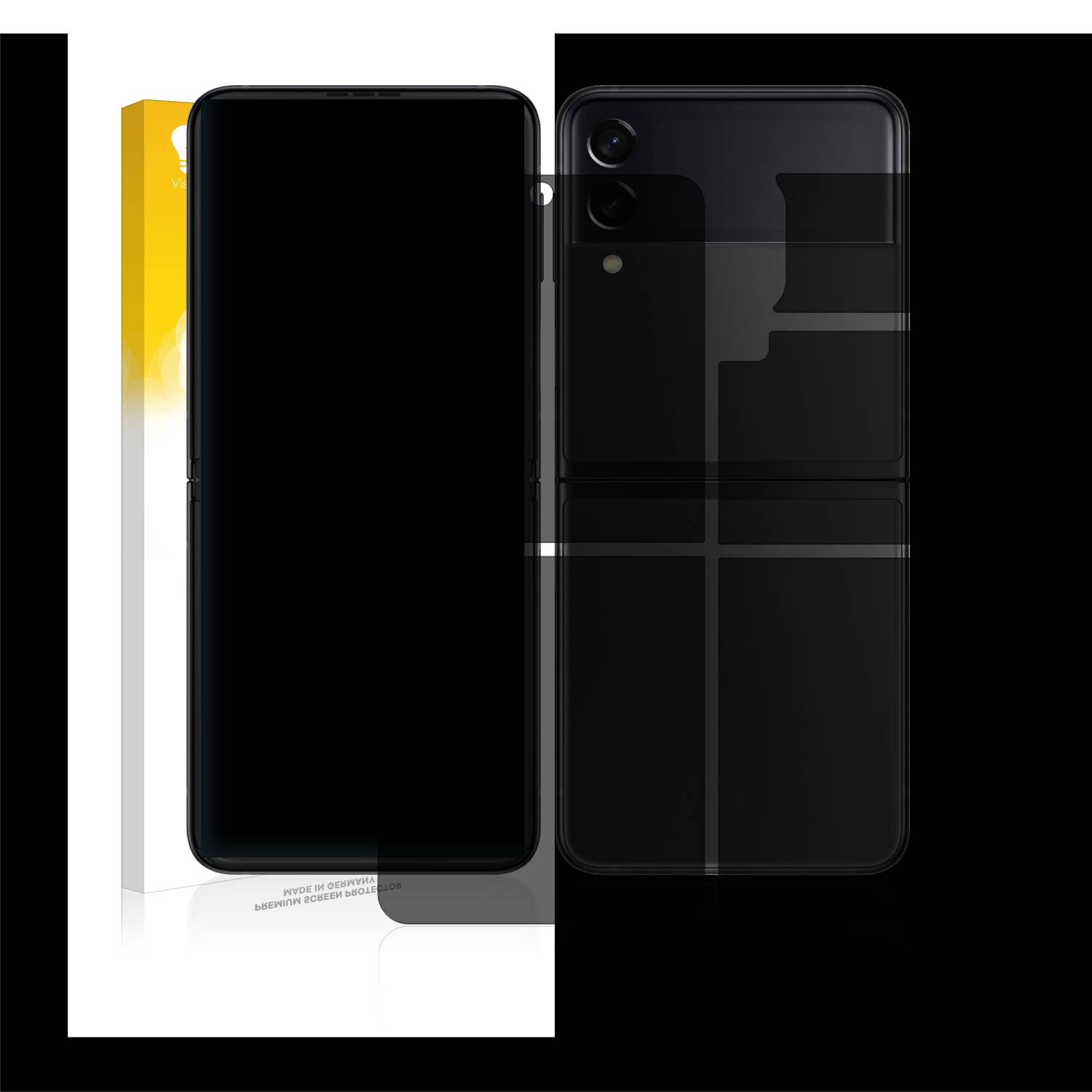 upscreen Hybrid Glas Matt Schutz-Folie für Samsung Galaxy Z Flip 3 5G (Display+Rückseite)