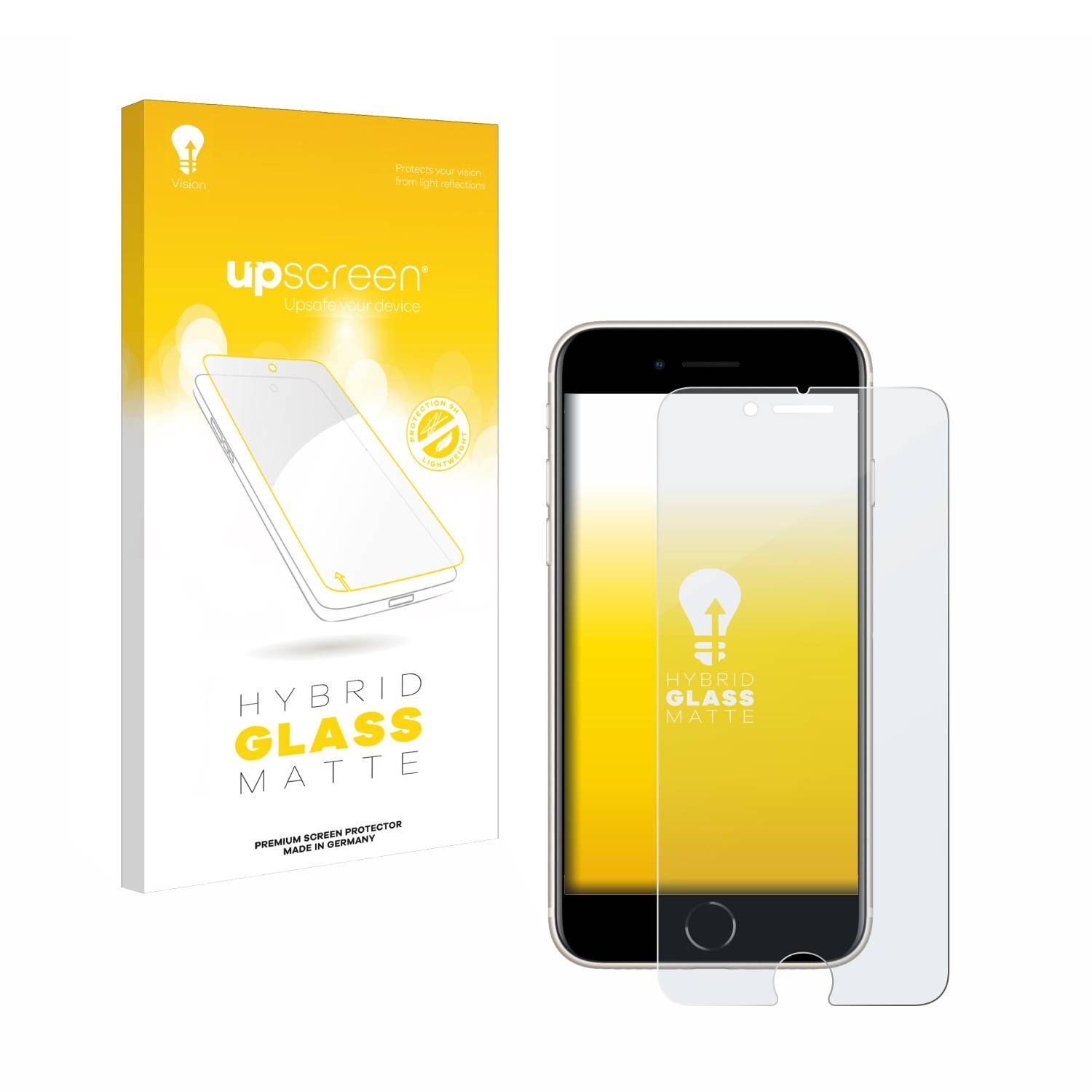 upscreen Hybrid Glas Matt Panzer-Folie für Apple iPhone SE 3 2022