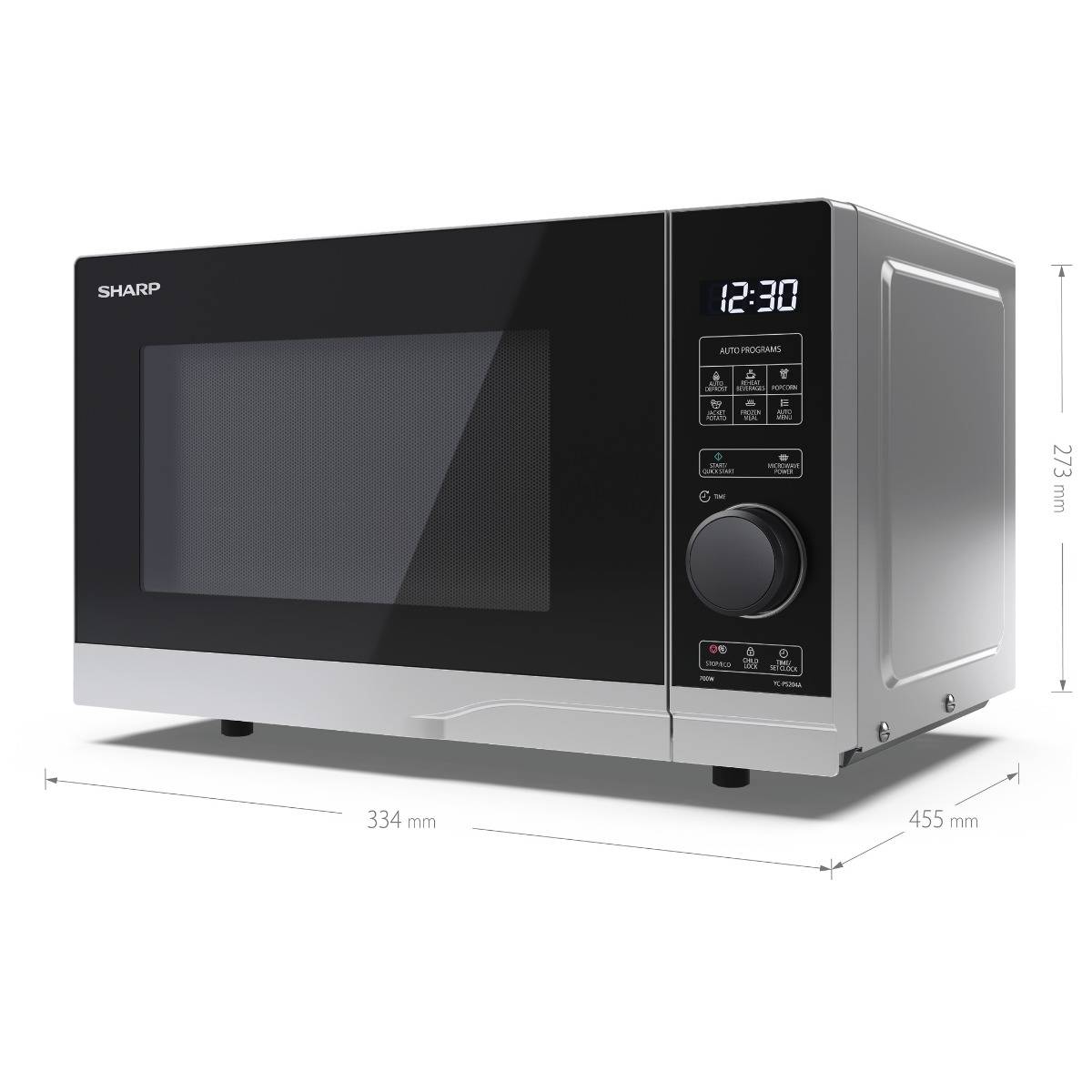 Sharp YC-PS204AE-S Mikrowelle 20L schwarz/silber