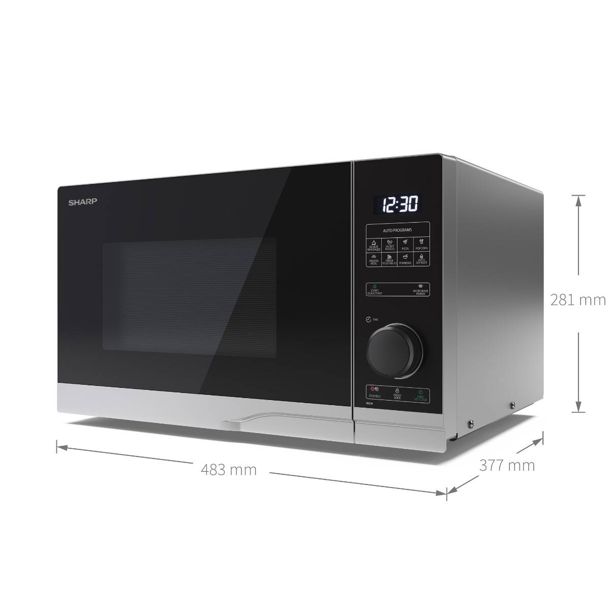 FORNO MICROONDE DIGITALE SHARP ITALIA - 23LT 1000 WATT GRILL BK/SL