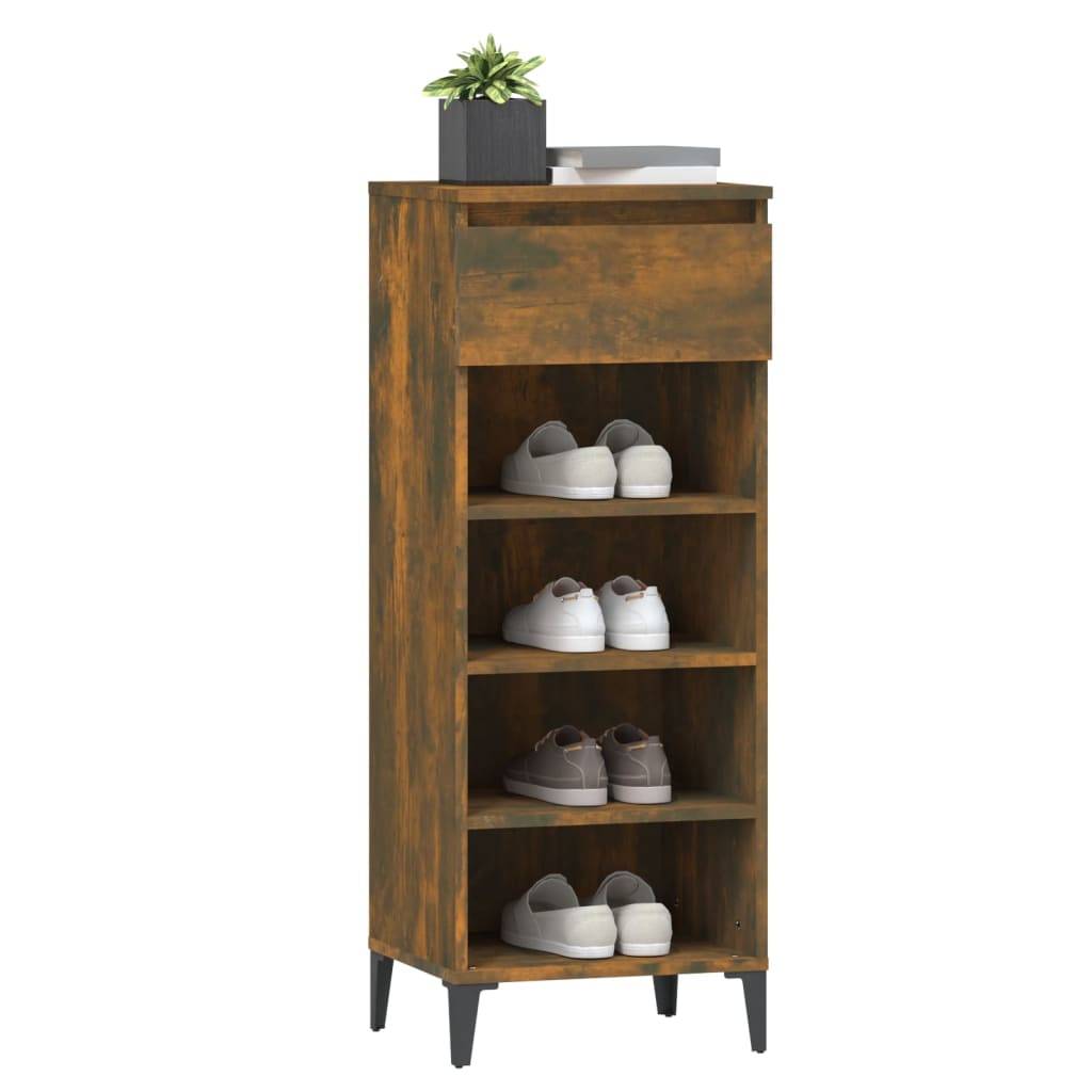 vidaXL Schuhregal Räuchereiche 40x36x105 cm Holzwerkstoff