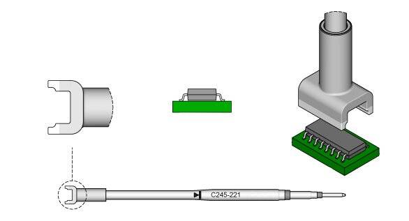 JBC SMD-Entlötspitze Serie C245, C245221/5,5 x 10 mm, für Dual-In-Line-IC