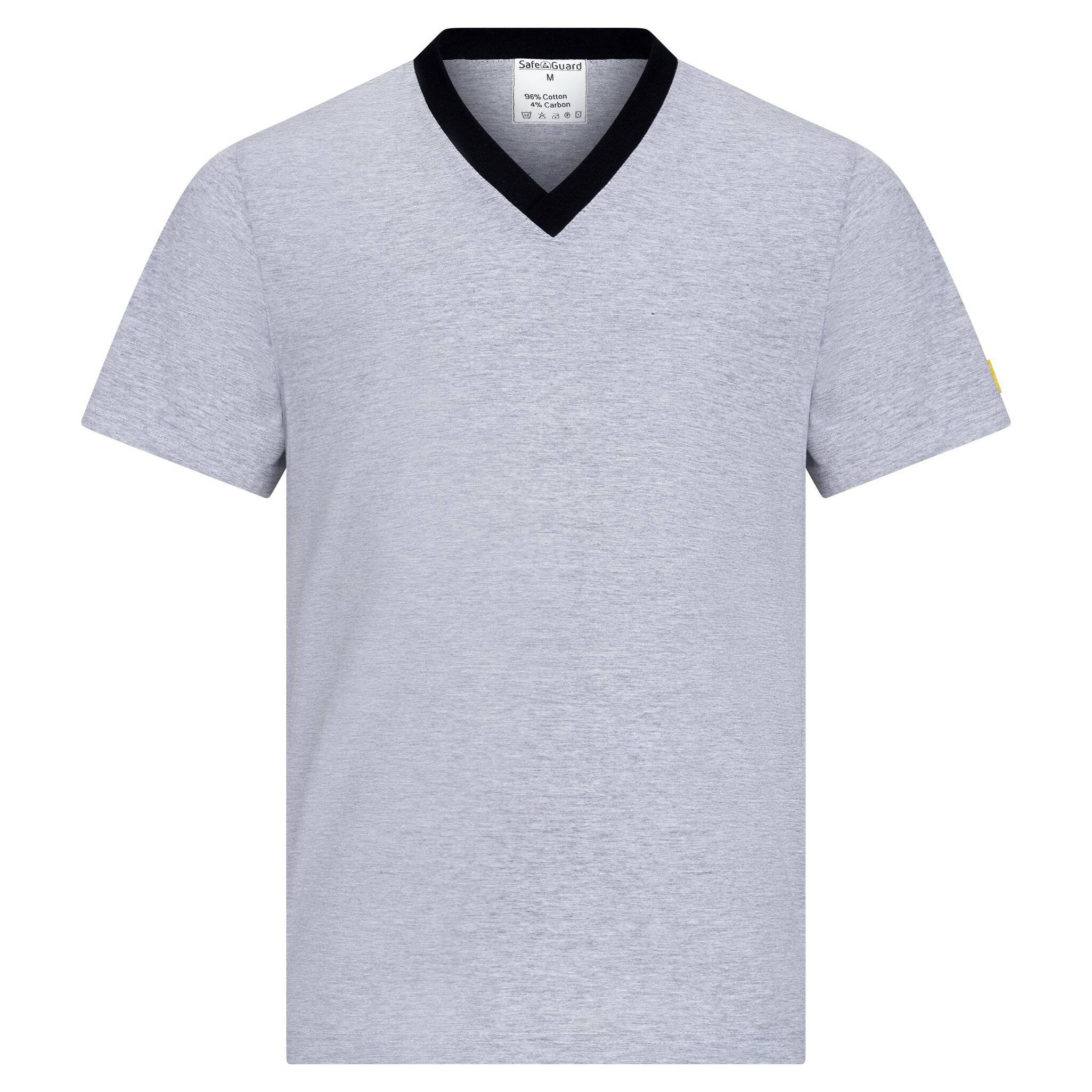 ESD-Shirt, V-Ausschnitt, hellgrau/schwarz, 150g/m², L