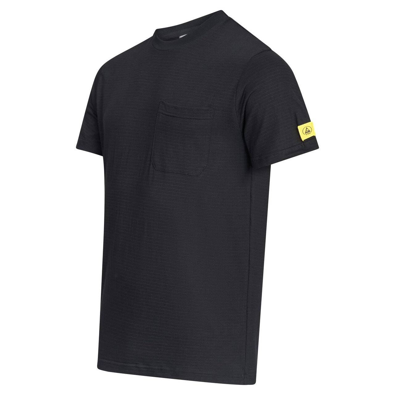 ESD-T-Shirt mit Brusttasche, rundhals, 150g/m², schwarz, M