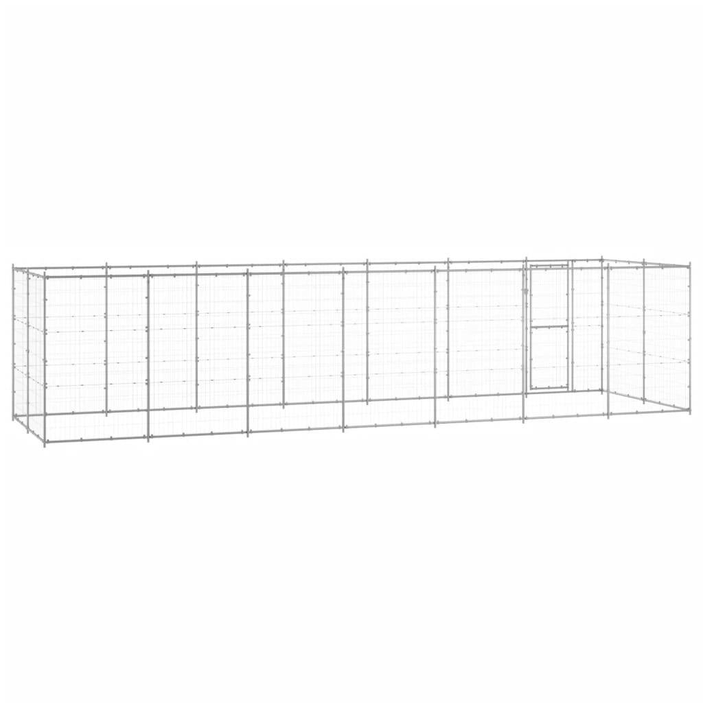 vidaXL Outdoor-Hundezwinger Verzinkter Stahl 16,94 m²