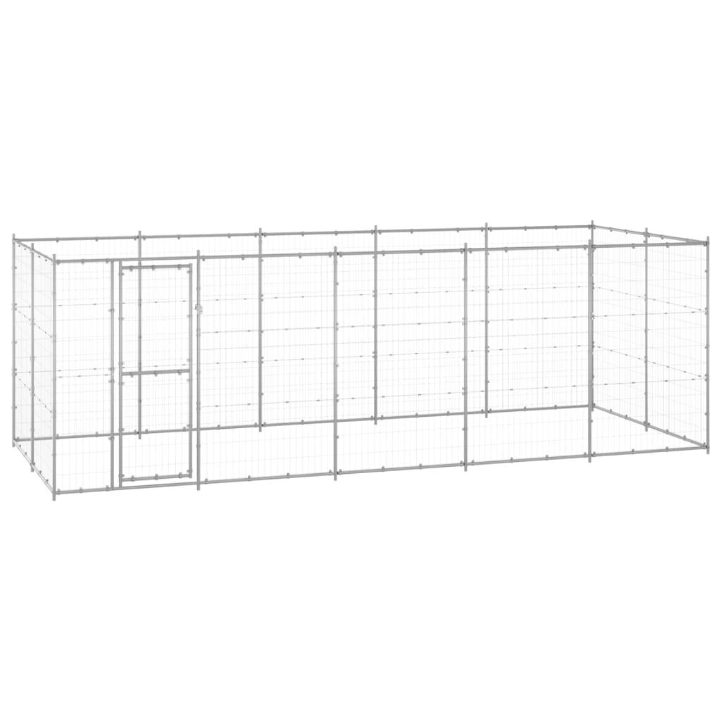 vidaXL Outdoor-Hundezwinger Verzinkter Stahl 12,1 m²